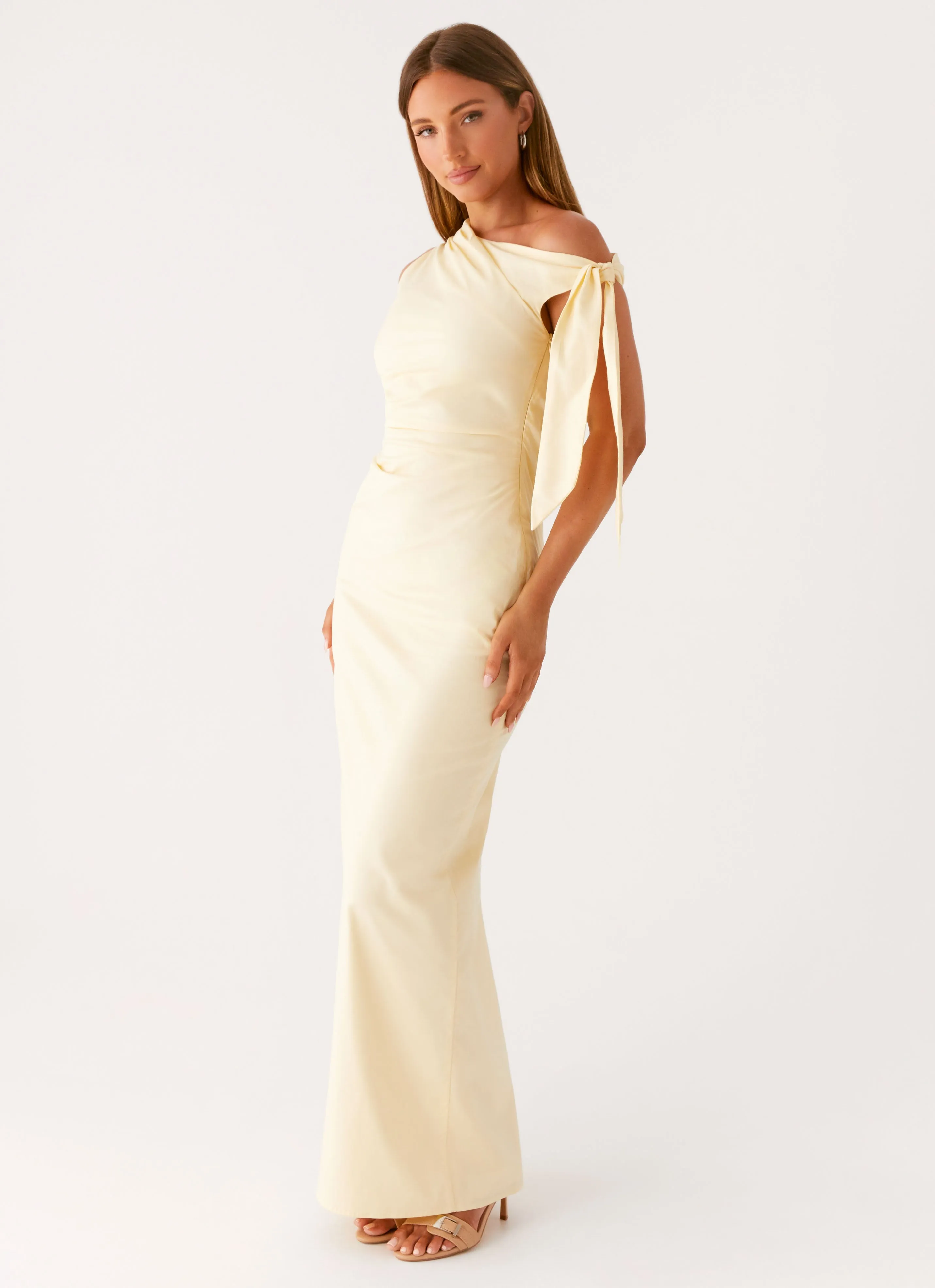 Stylish Cut Marella Maxi Dress - Yellow