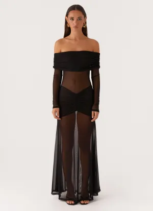 Maren Off Shoulder Maxi Dress - Black Summer Ease Gentle Fit