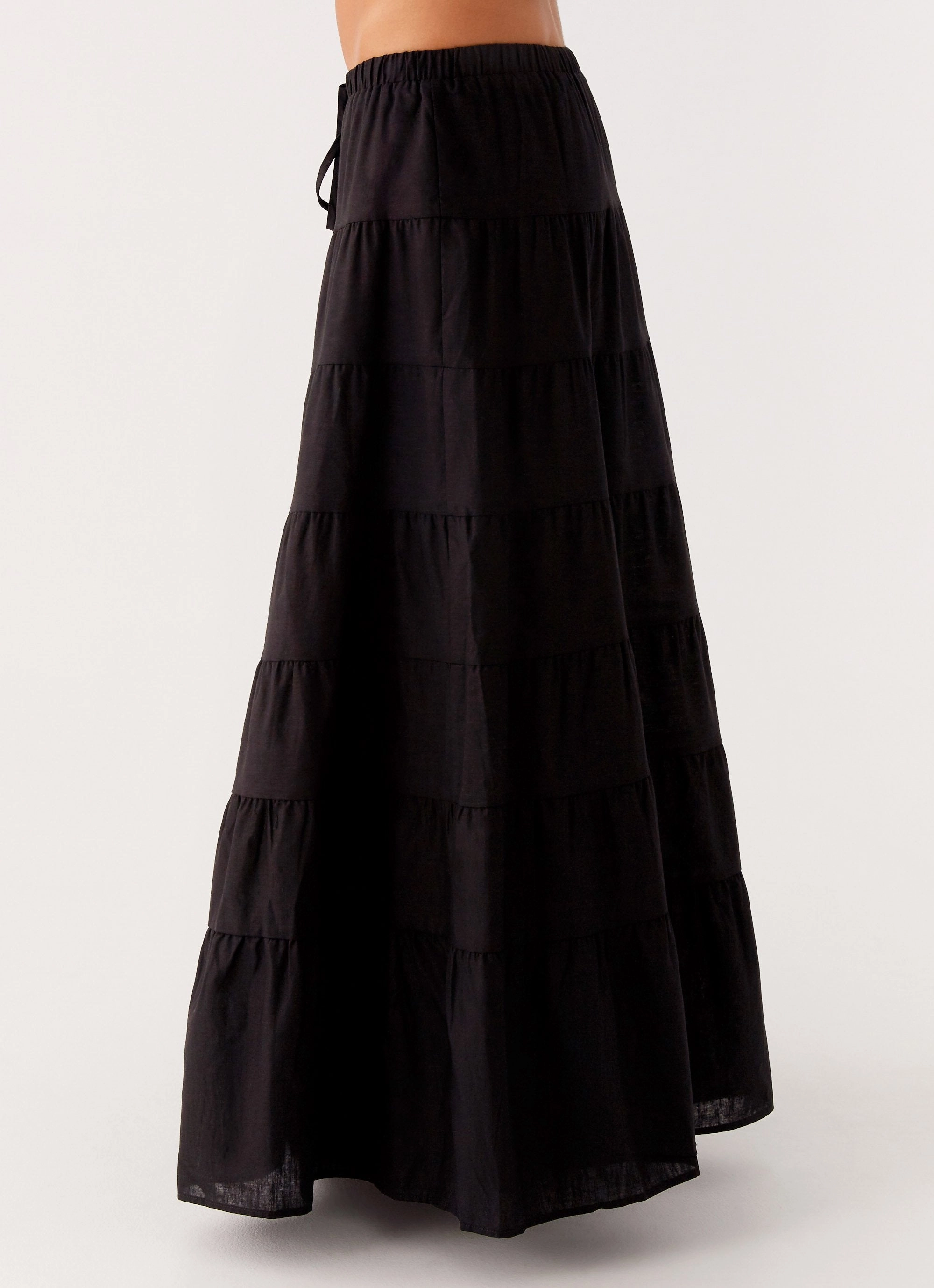 Comfy Cut Mariella Linen Maxi Skirt - Black