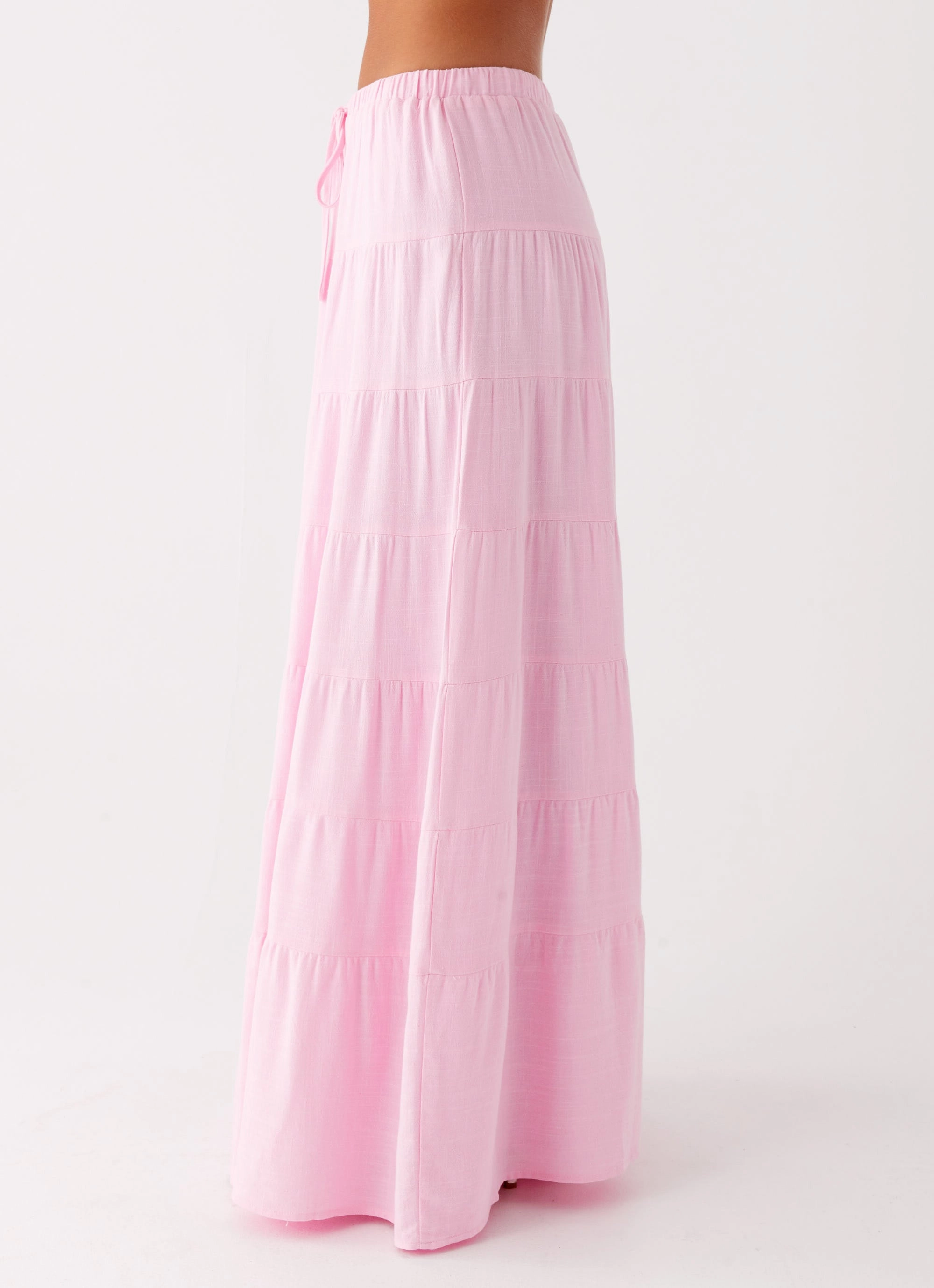 TailoredSilhouette Casual Active Mariella Linen Maxi Skirt - Pink