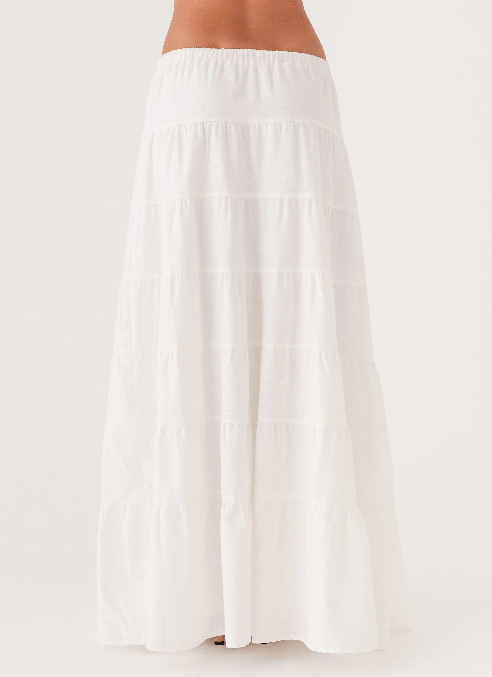 Mariella Linen Maxi Skirt - White All Occasion Recycled Polyester