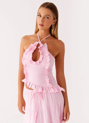 EcoFriendlyBlend Mariella Linen Top - Pink