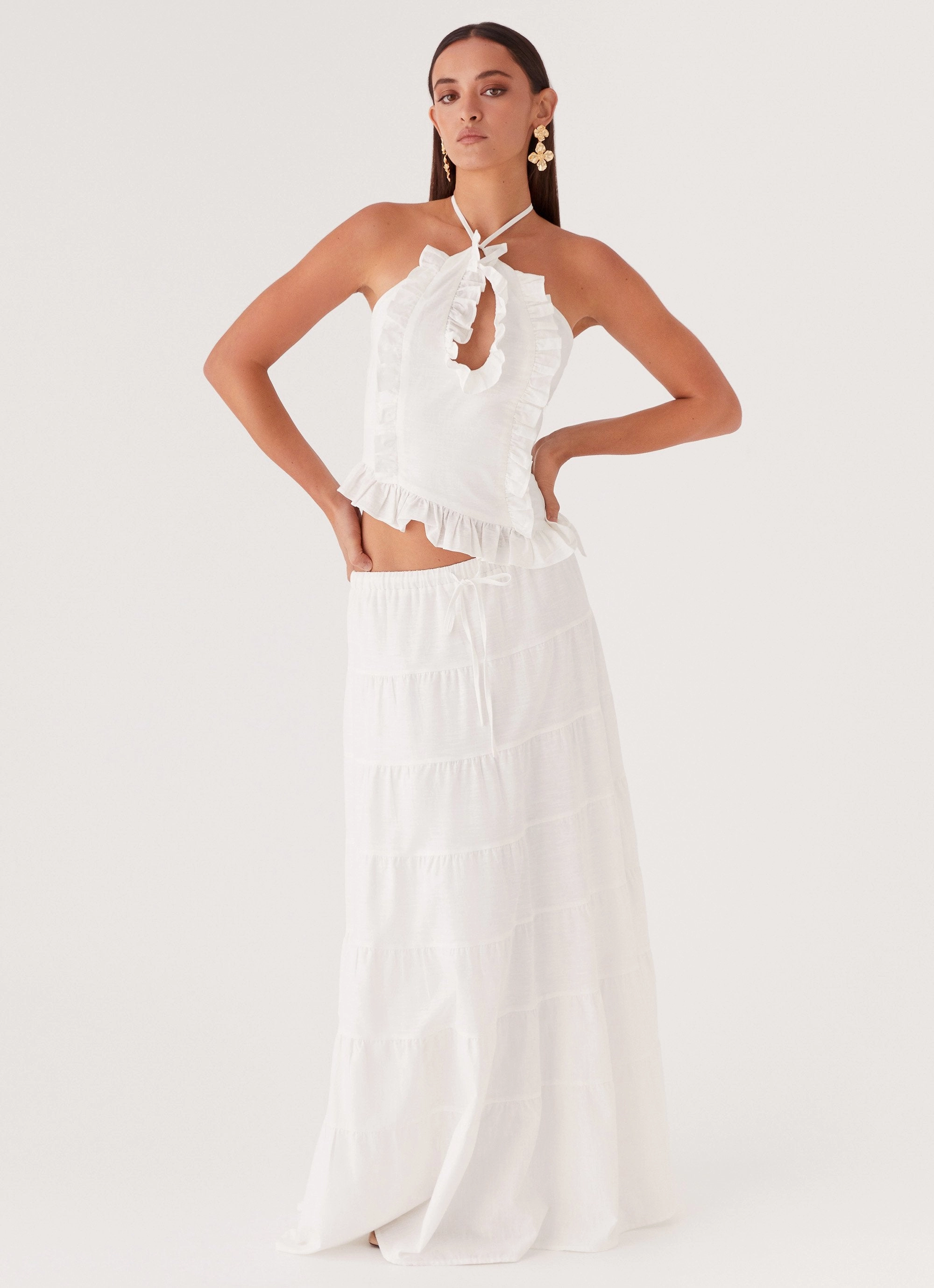 Wrinkle Resistant Textile Mariella Linen Top - White