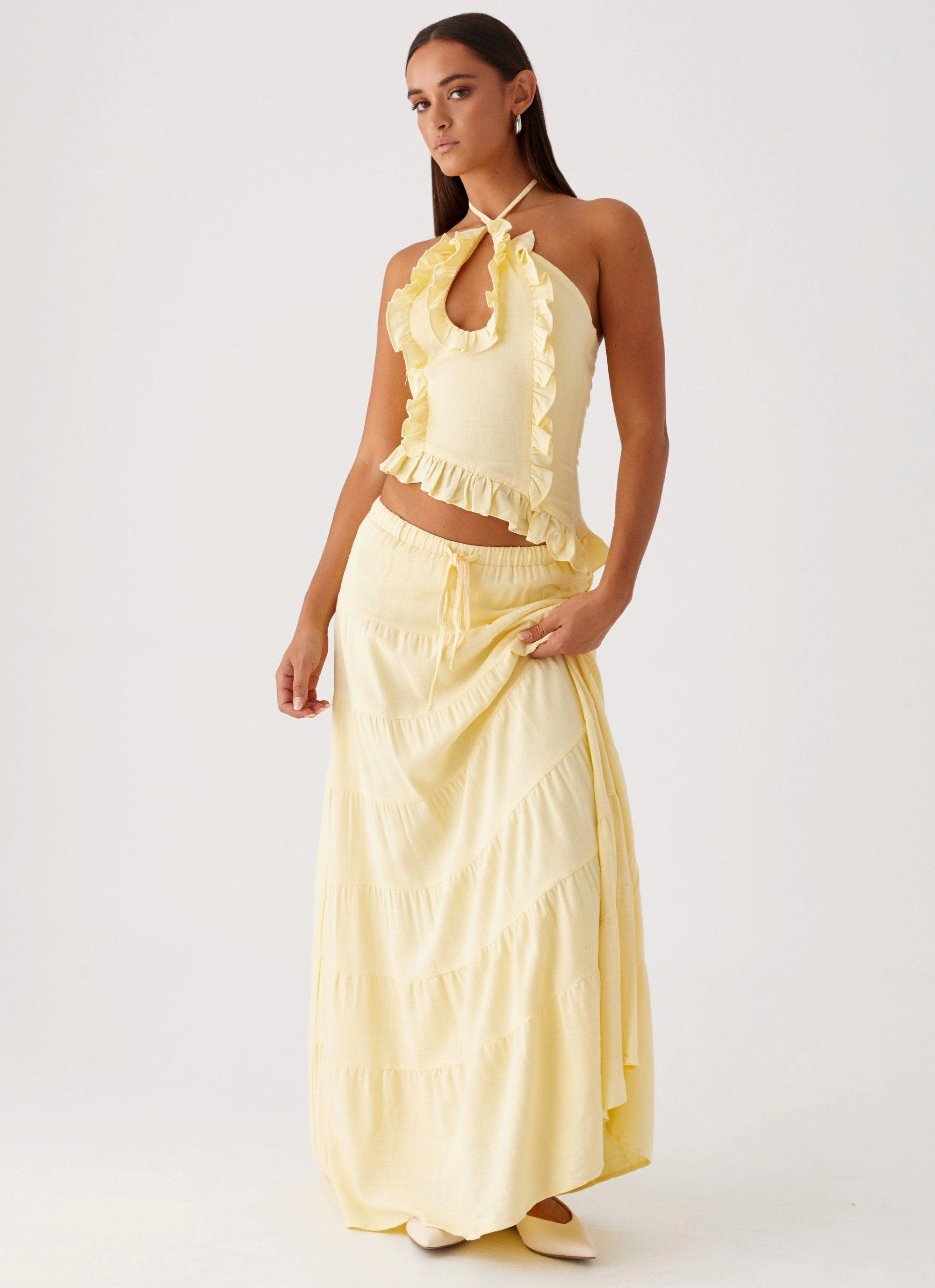 Mariella Linen Top - Yellow Relaxed Tank
