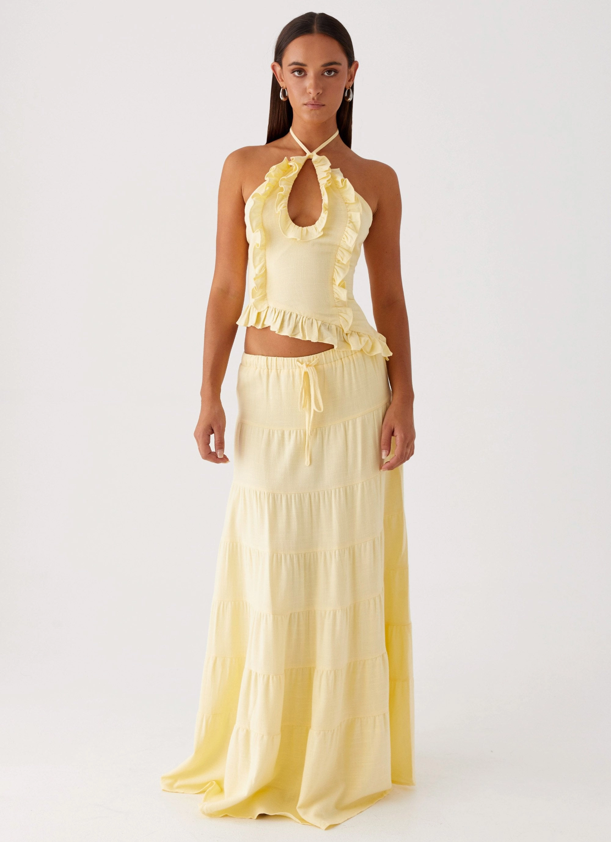 Mariella Linen Top - Yellow BreathableMoistureBarrier Zero Waste Cut Pattern