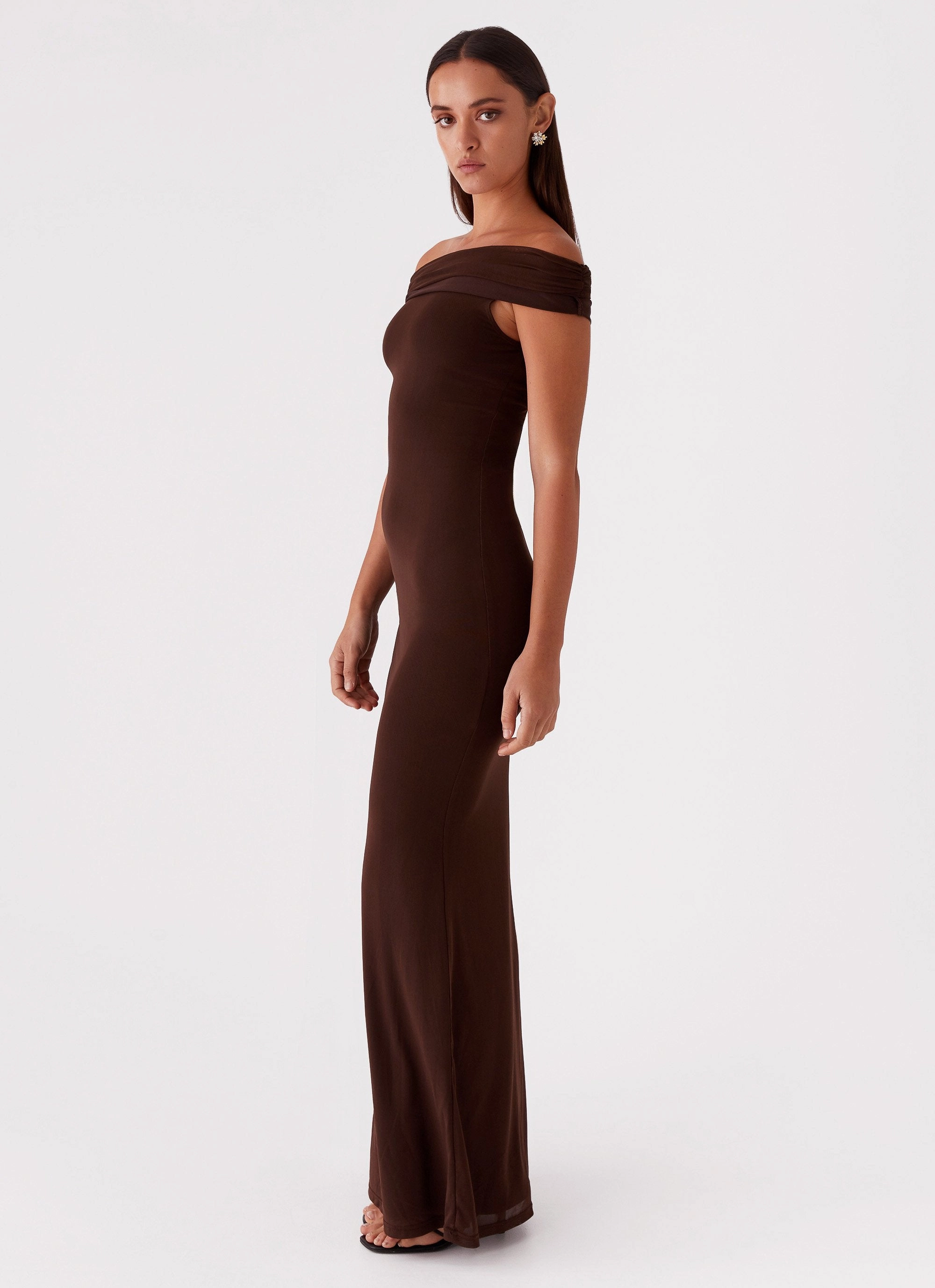 Formed Look Marilyn Maxi Dress - Chocolate