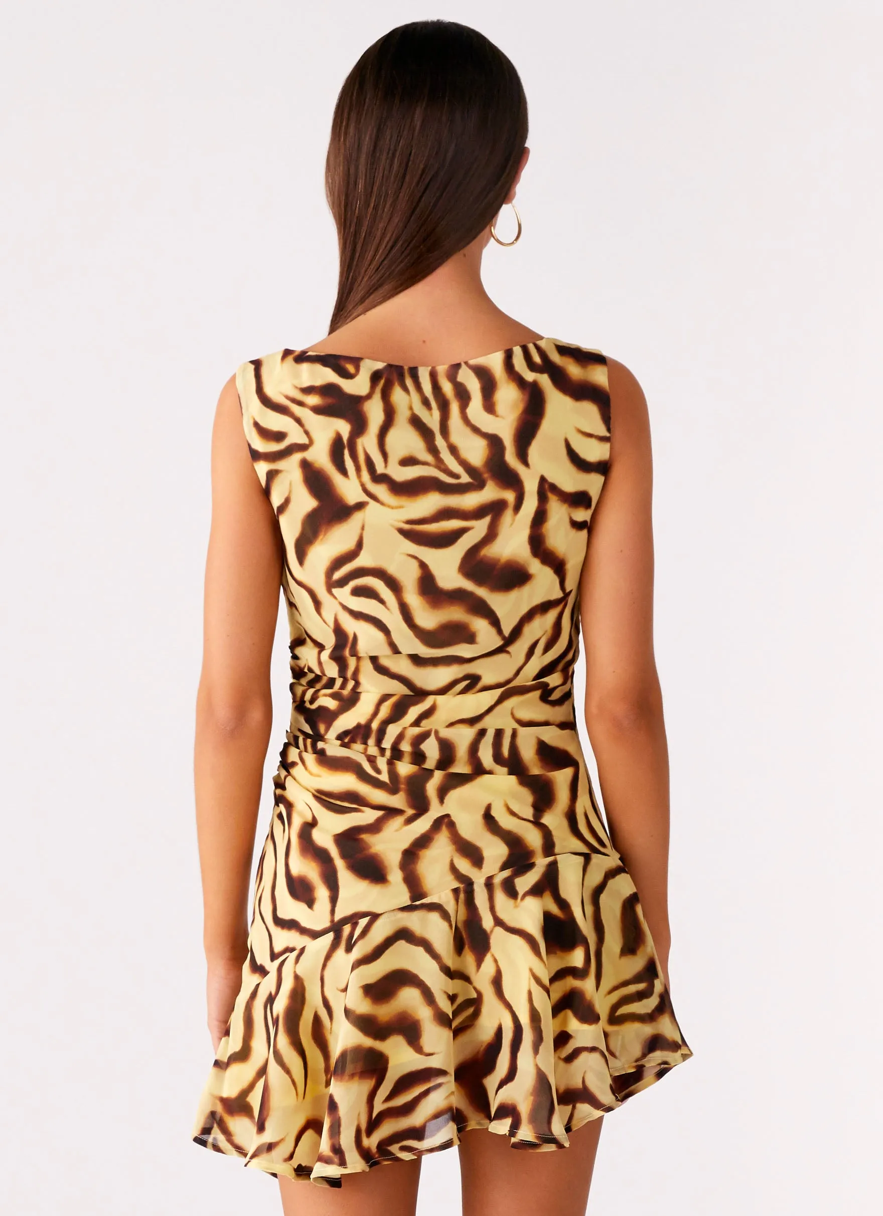 Maris Asymmetrical Mini Dress - Laguna Print Soft and Relaxed