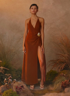 Casual Tones Marjoram Maxi Dress - Chocolate