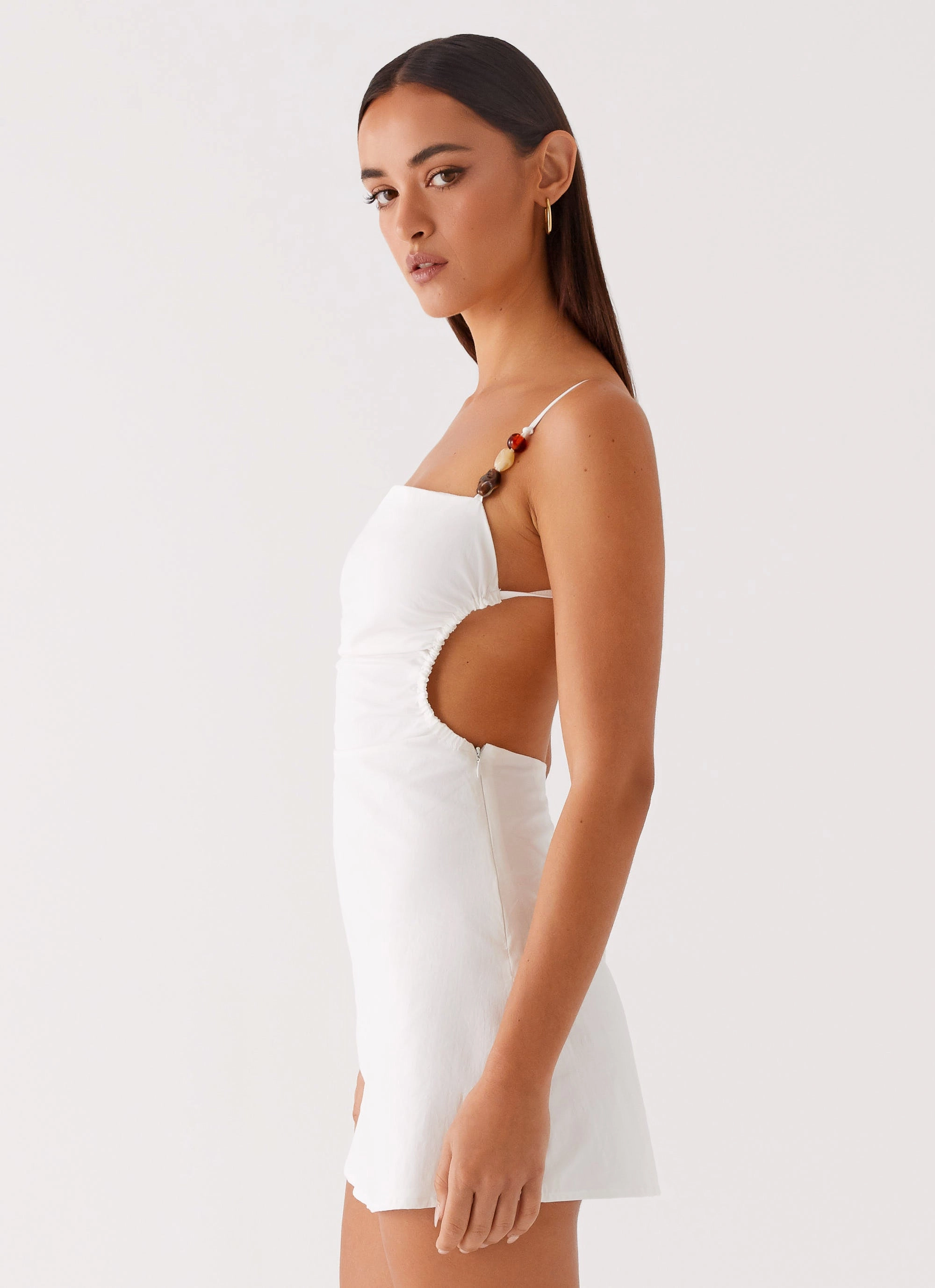 Soft cotton blend dress Marlon Mini Dress - White