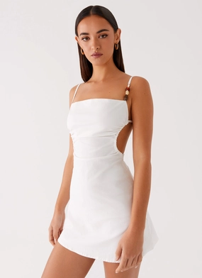 Marlon Mini Dress - White Layered Movement Casual Chic Wear