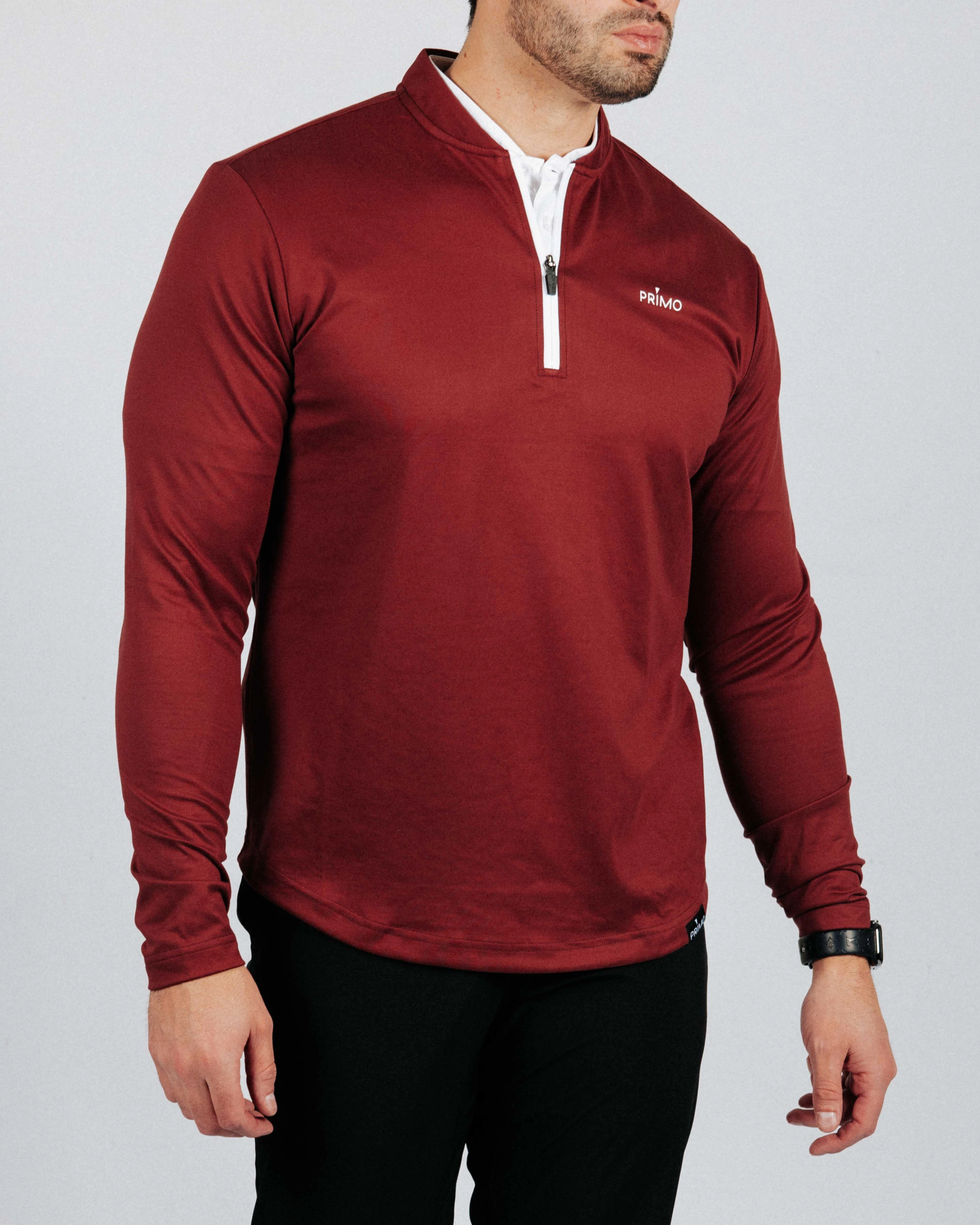 retro look EcoFriendlyTexture Maroon Blade Quarter Zip