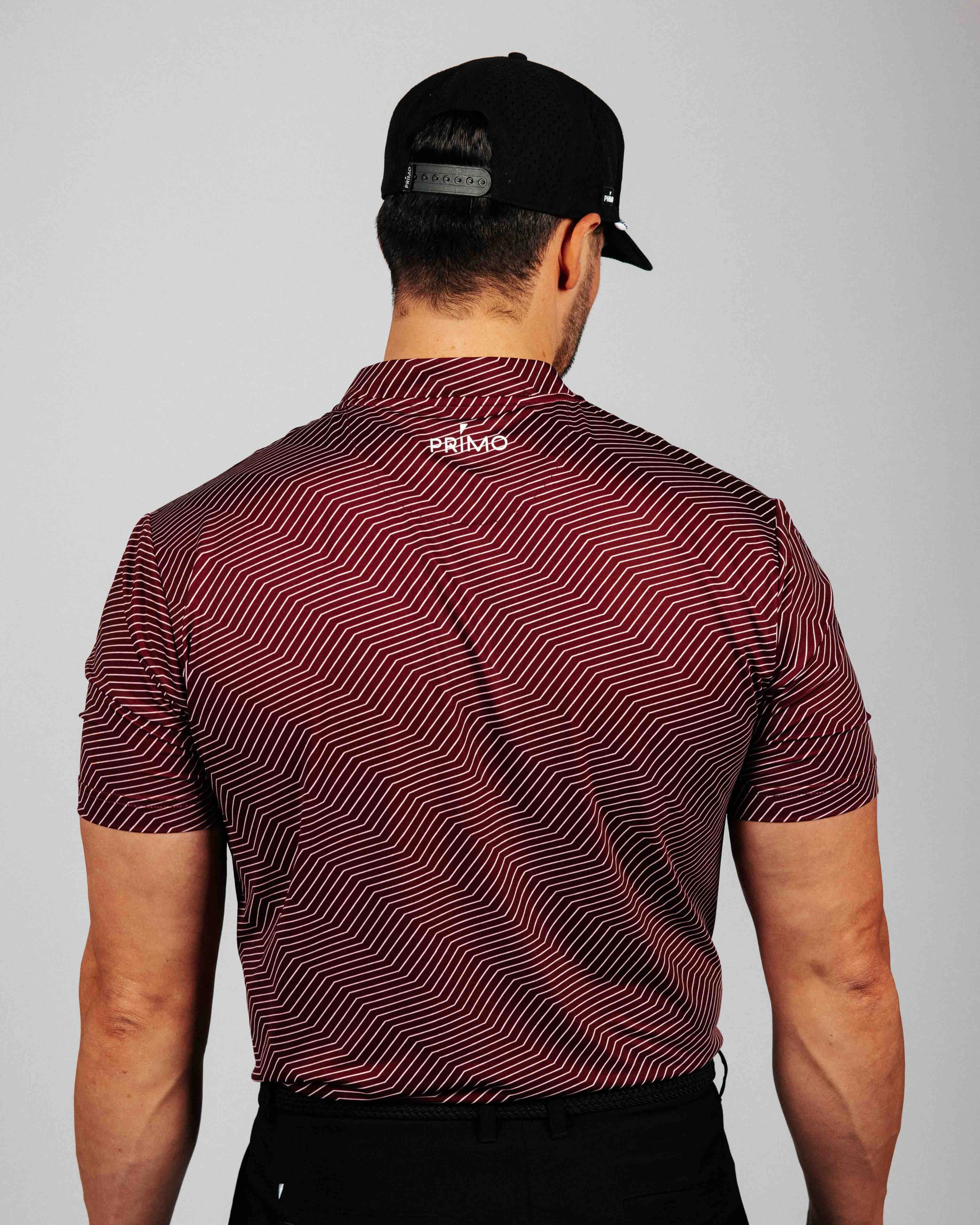 Maroon Chevron Blade Polo Comfy Style FlexibleCollar