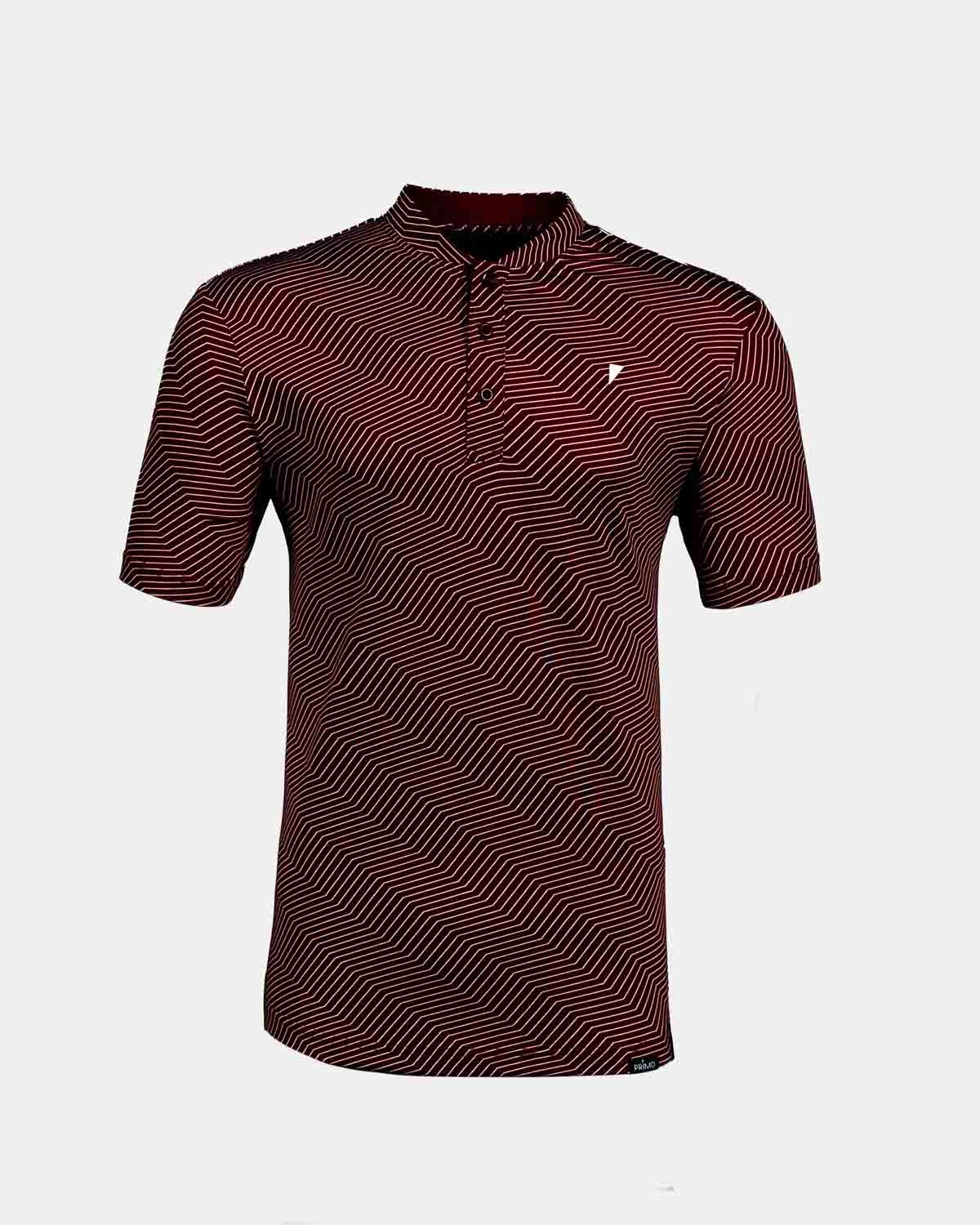 Bonded Seam Technology AllDayComfortFit Maroon Chevron Blade Polo