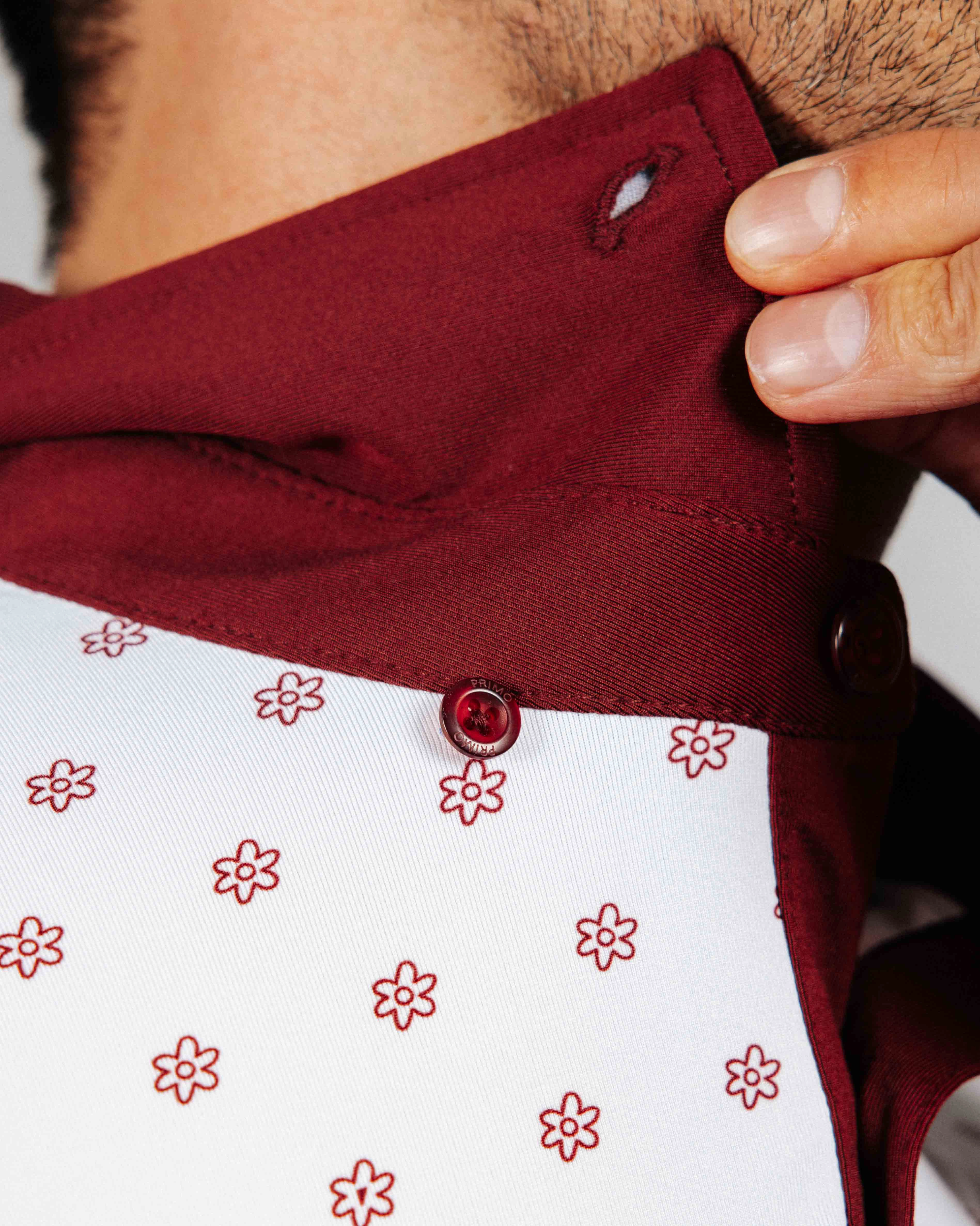 Maroon Daisy Classic Polo Antibacterial