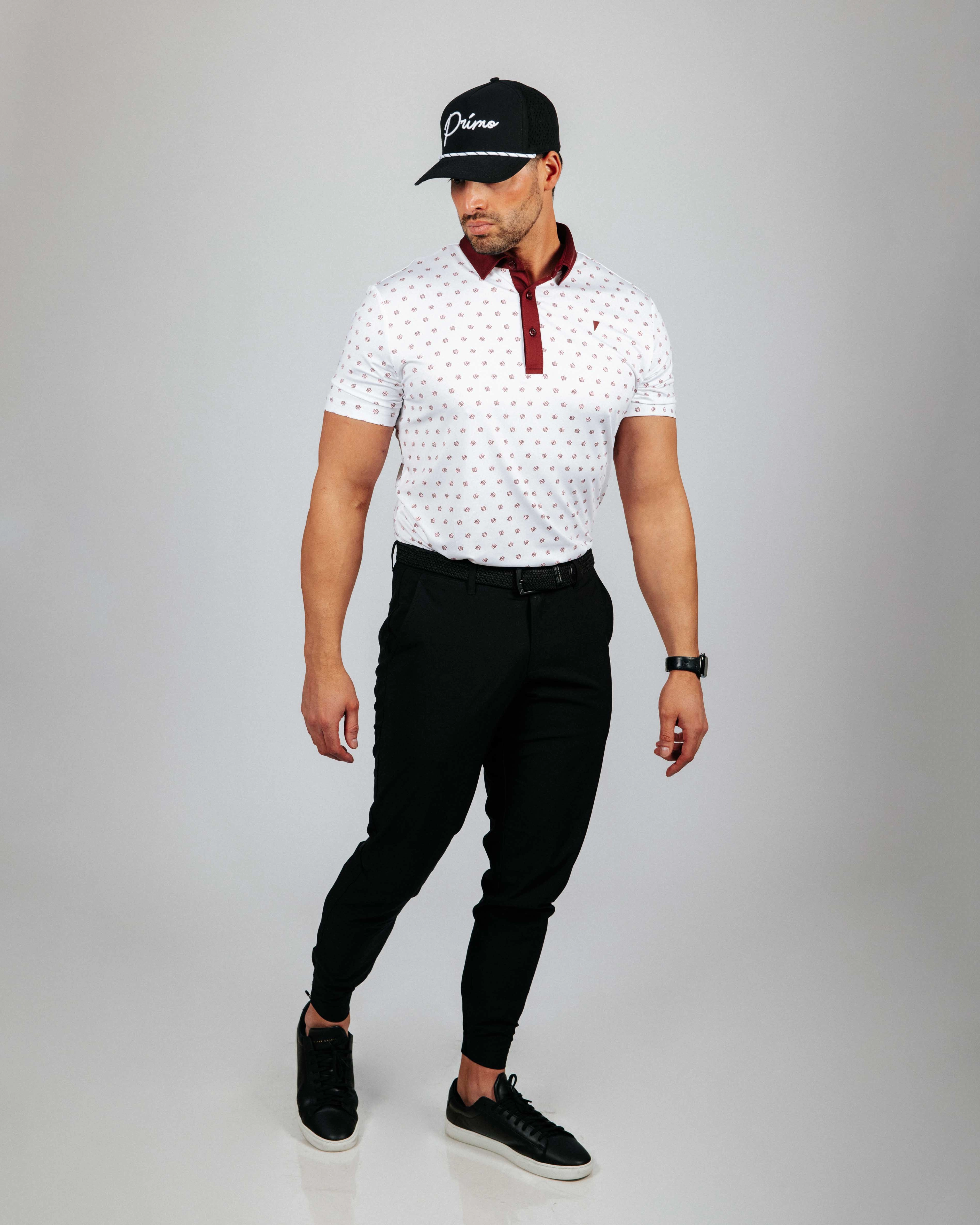 Maroon Daisy Classic Polo Thermal Regulation System EthicallySourcedMaterial
