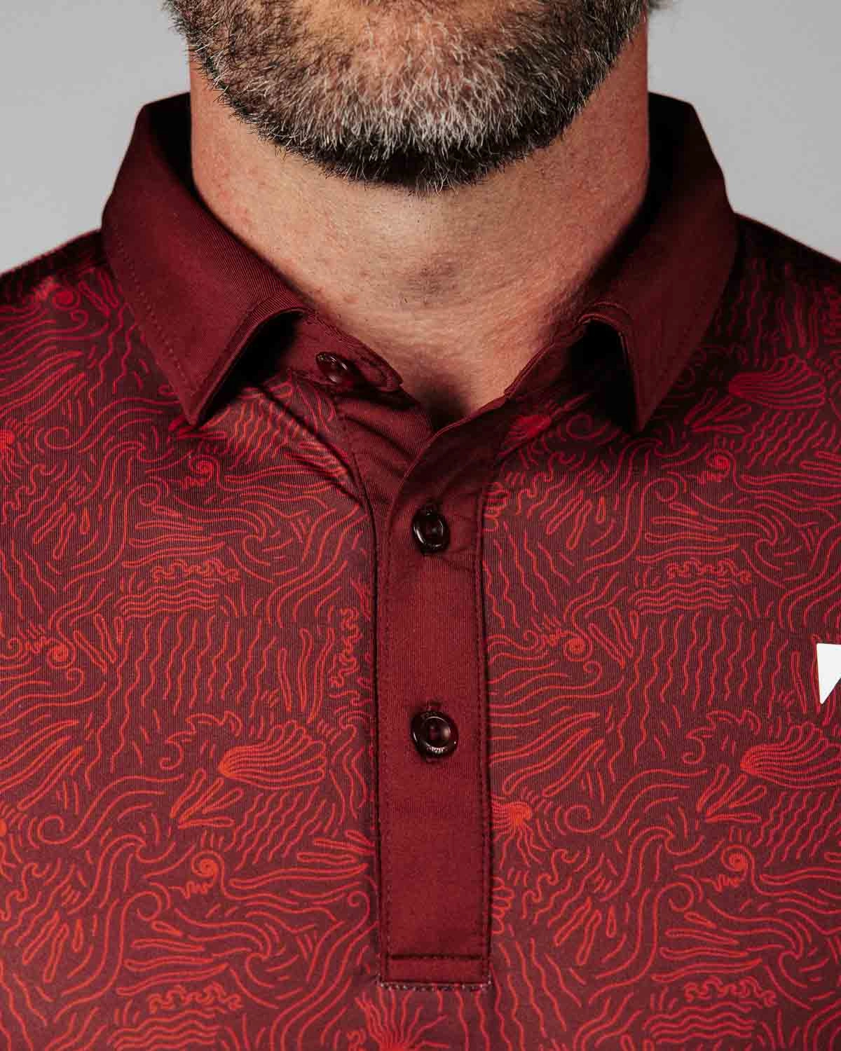 Maroon Ocean Spray Classic Polo Breathable mesh HighElasticity Thread