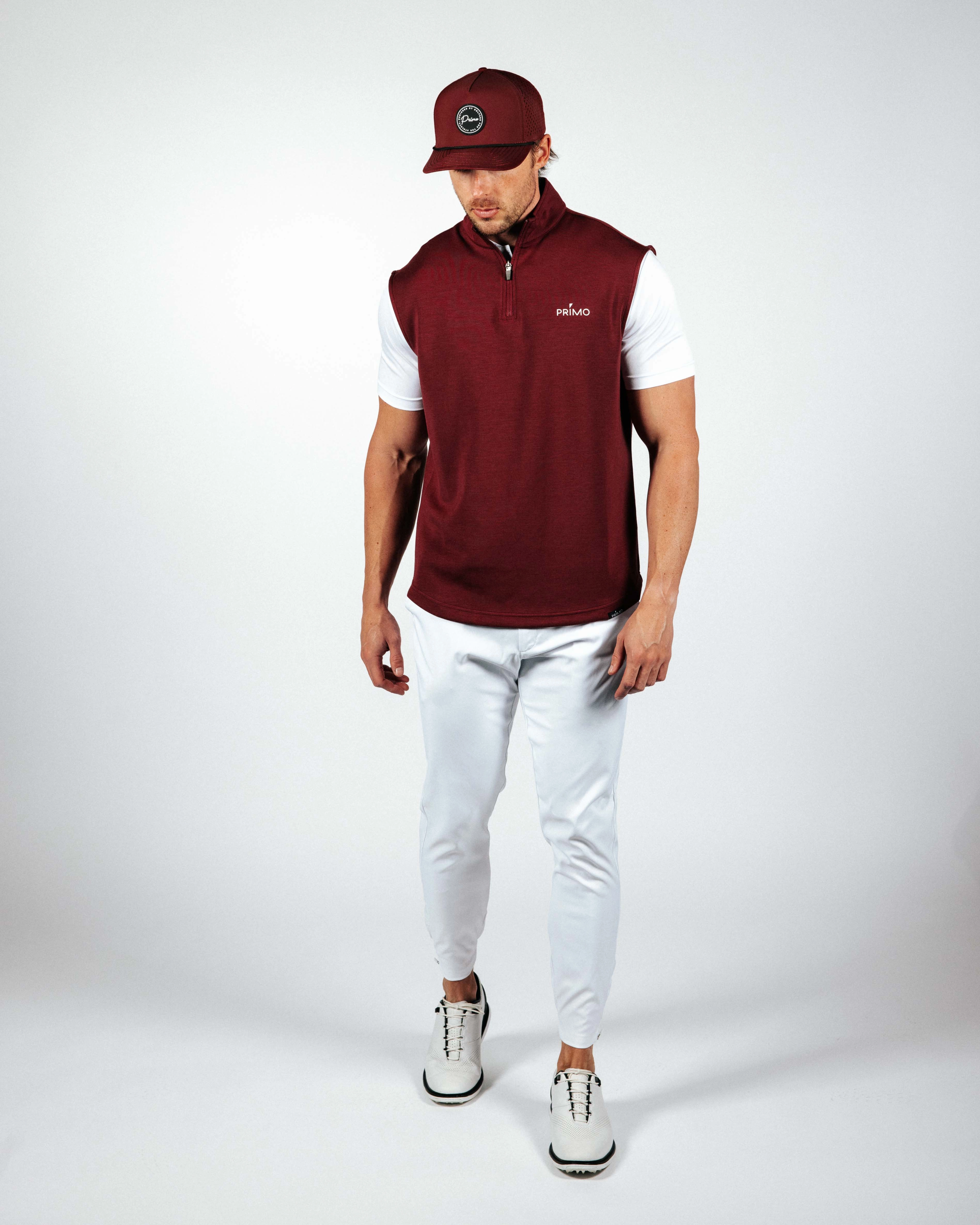 Ventilation Panel Maroon Quarter Zip Vest