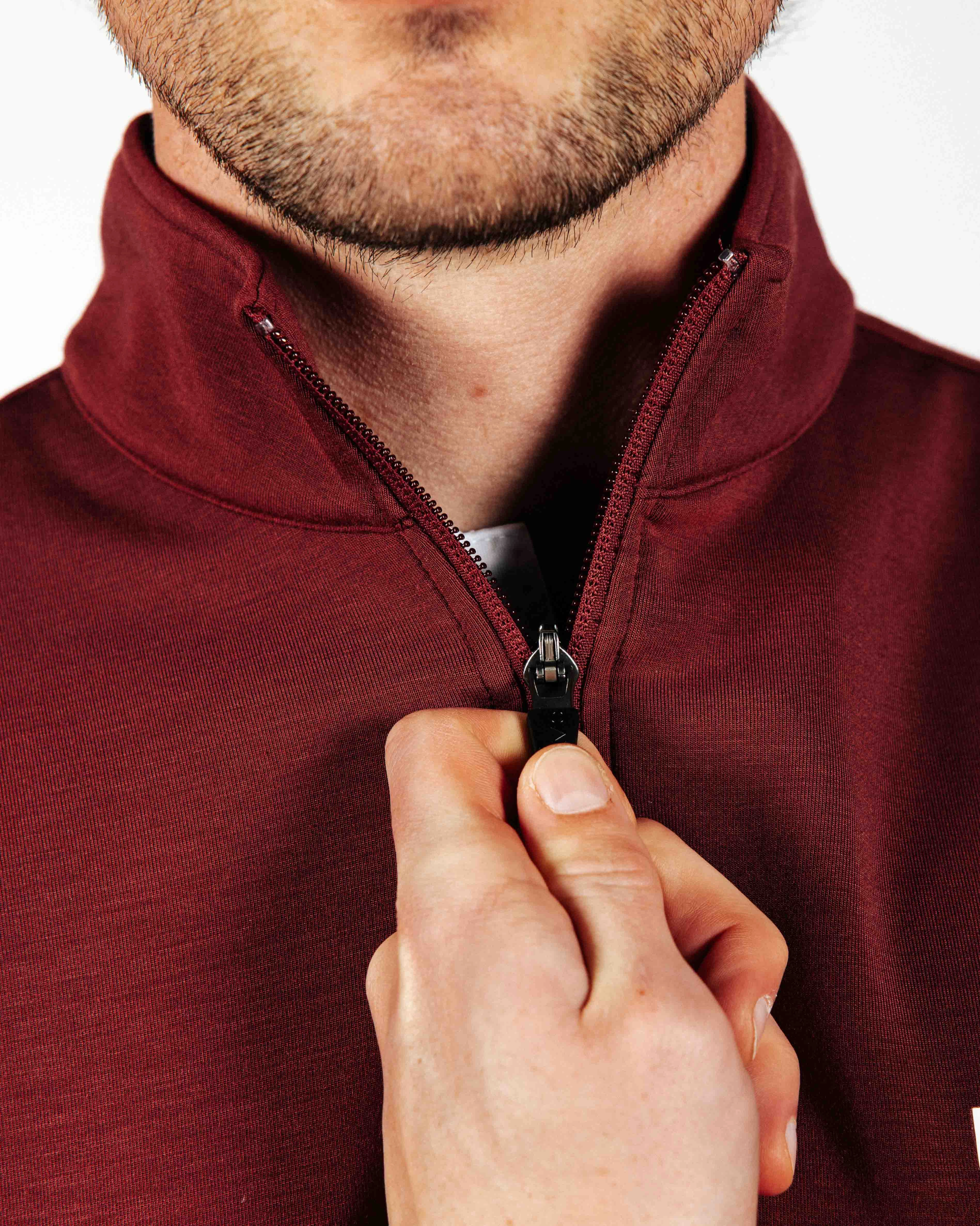 3D Spacer Fabric Non Restrictive Cut Maroon Quarter Zip Vest