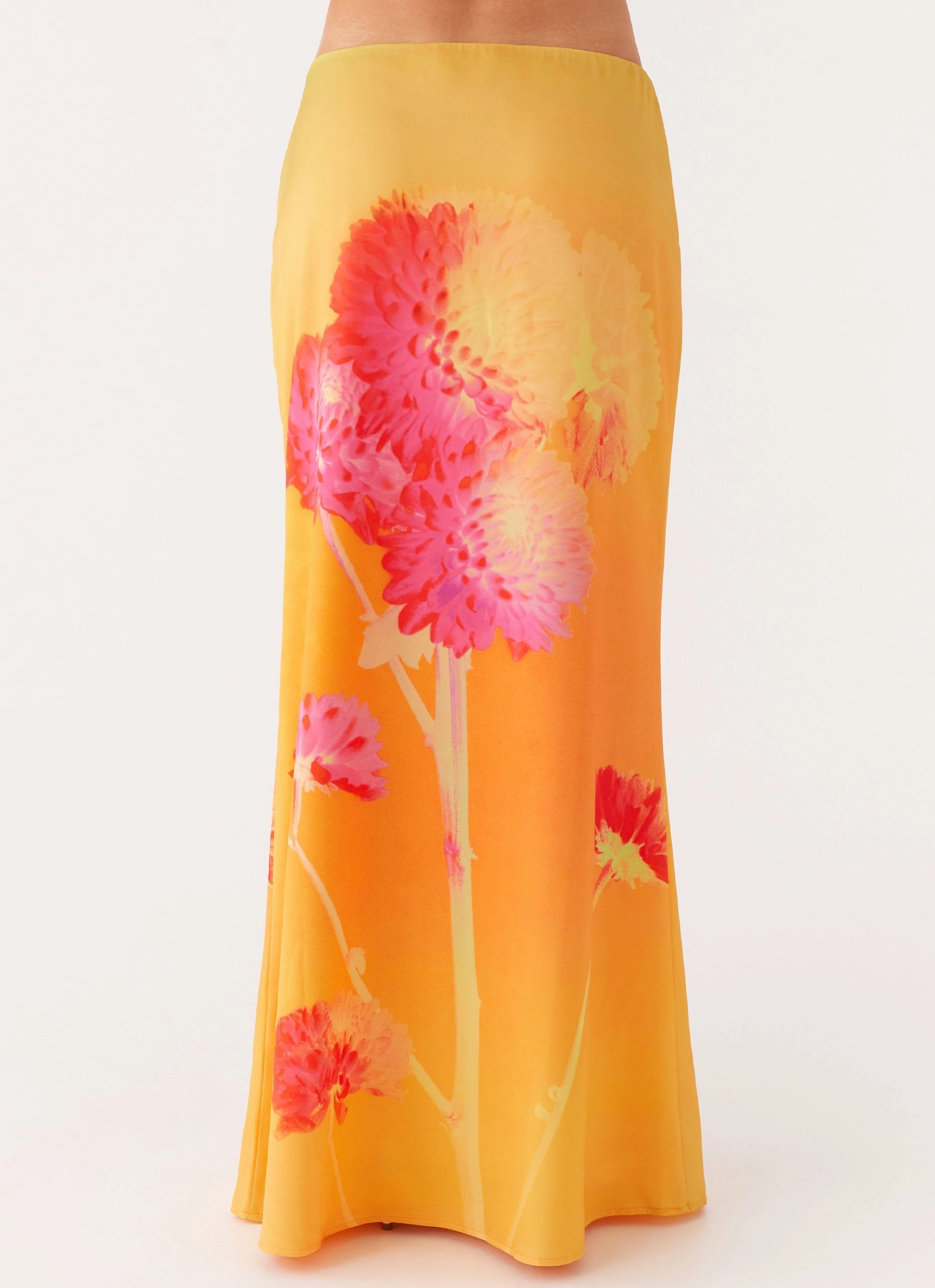 Marrakesh Maxi Skirt - Orange Floral QuickReleaseFastenings Wind Resistance