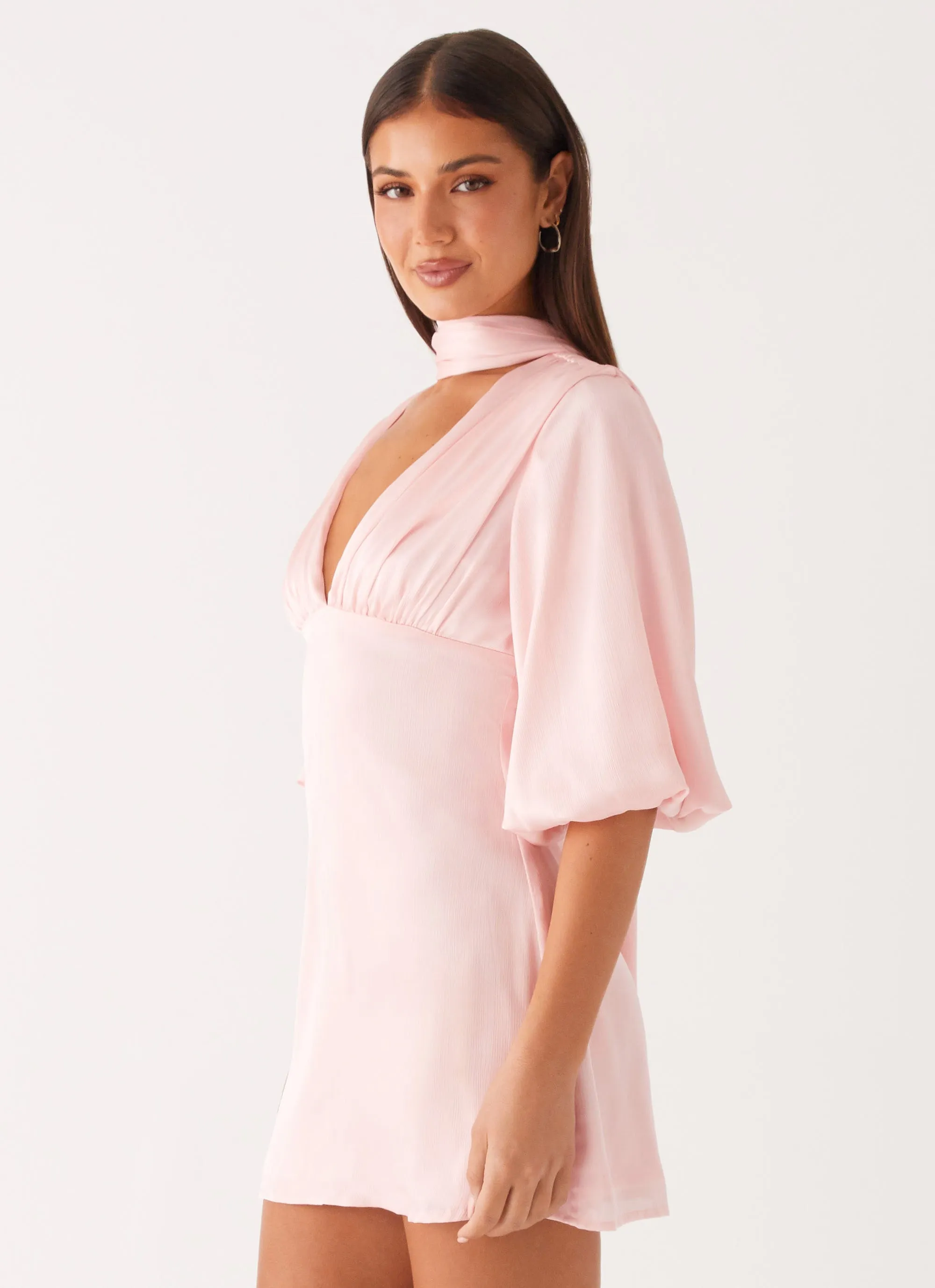 Silky Form Basic Cool Mary Mini Dress - Pink
