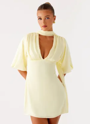 Wedding-Guest Midi-Length Mary Mini Dress - Yellow