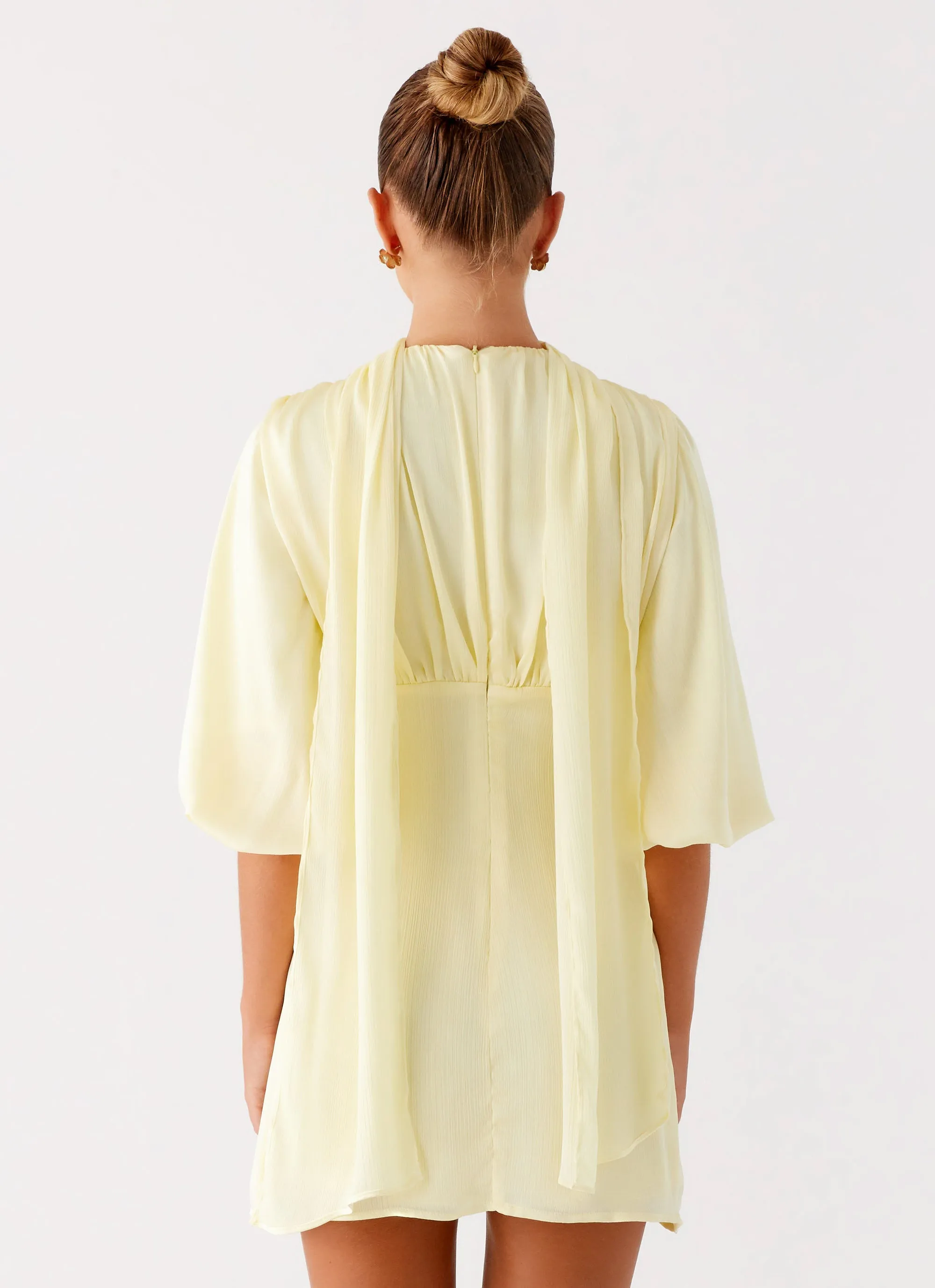 Mary Mini Dress - Yellow Layered-Look Layered Wear