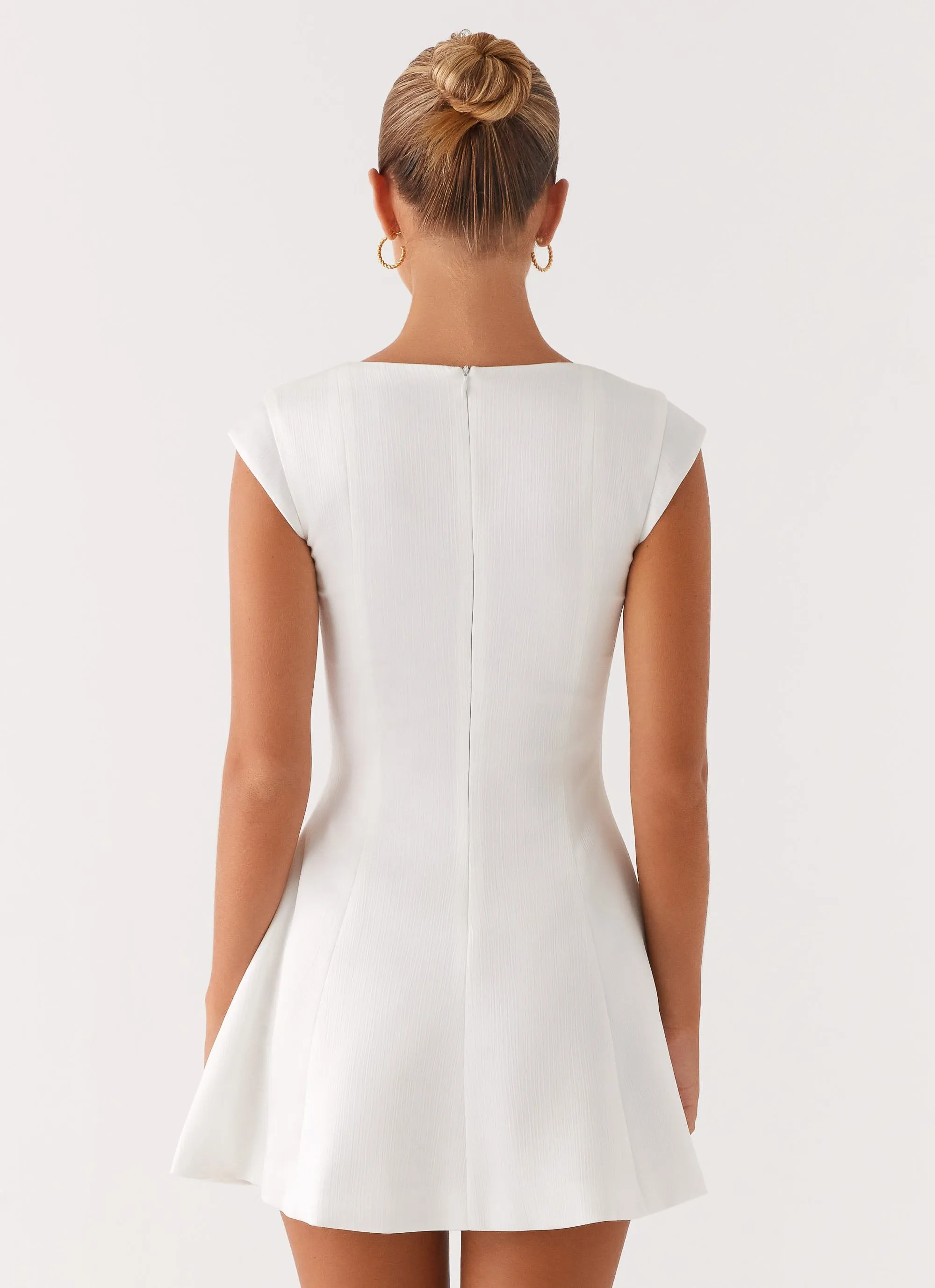 Scoop-Neck Maryjane Mini Dress - White