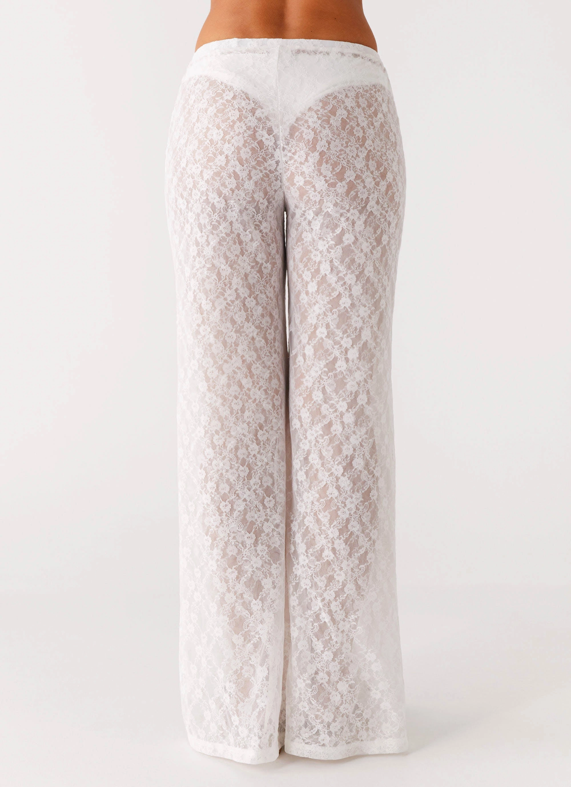 Essential Comfort Matcha Lace Pants - White