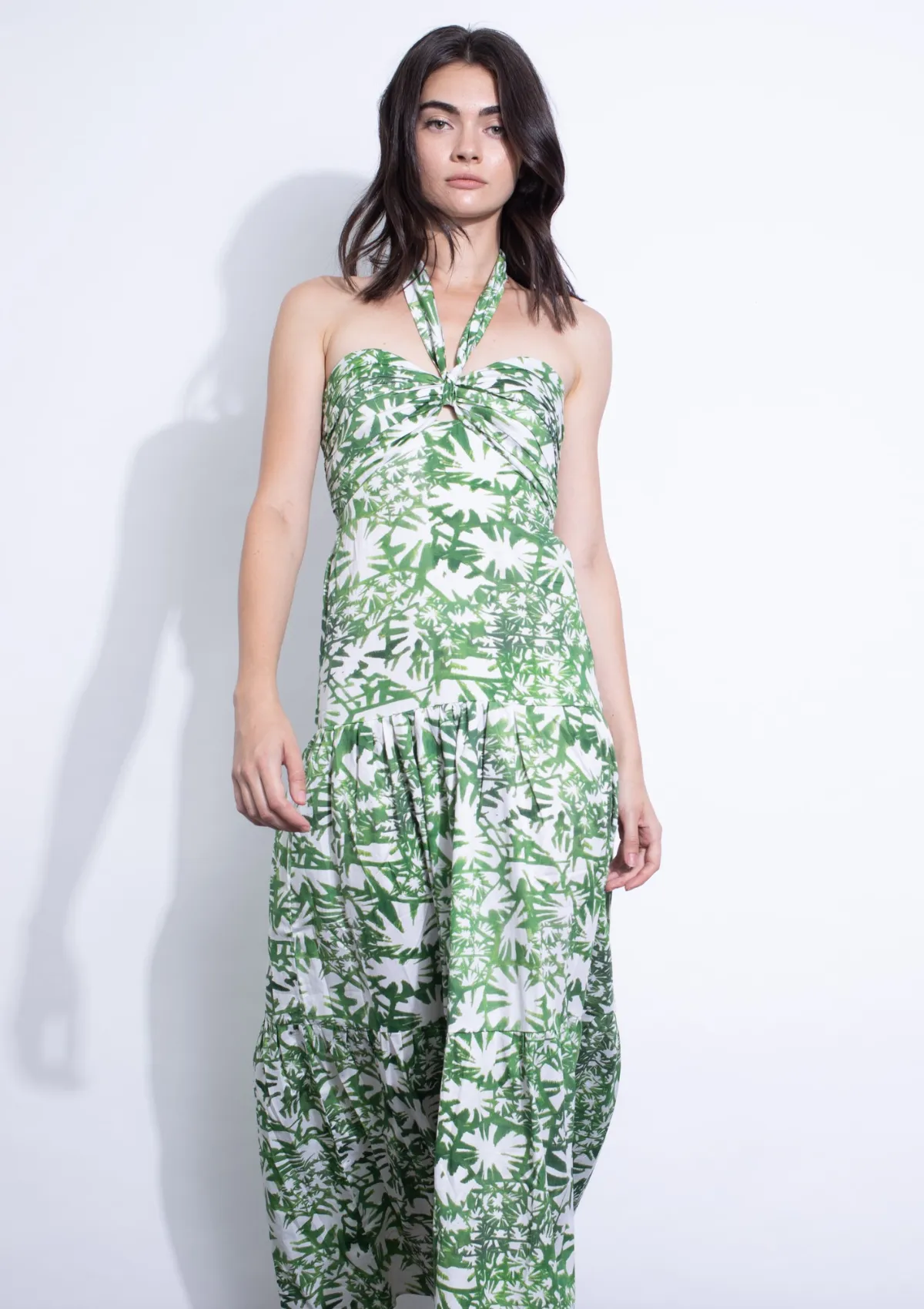 TANIA PRINT MIDI DRESS - SAVANNA Side-Zip
