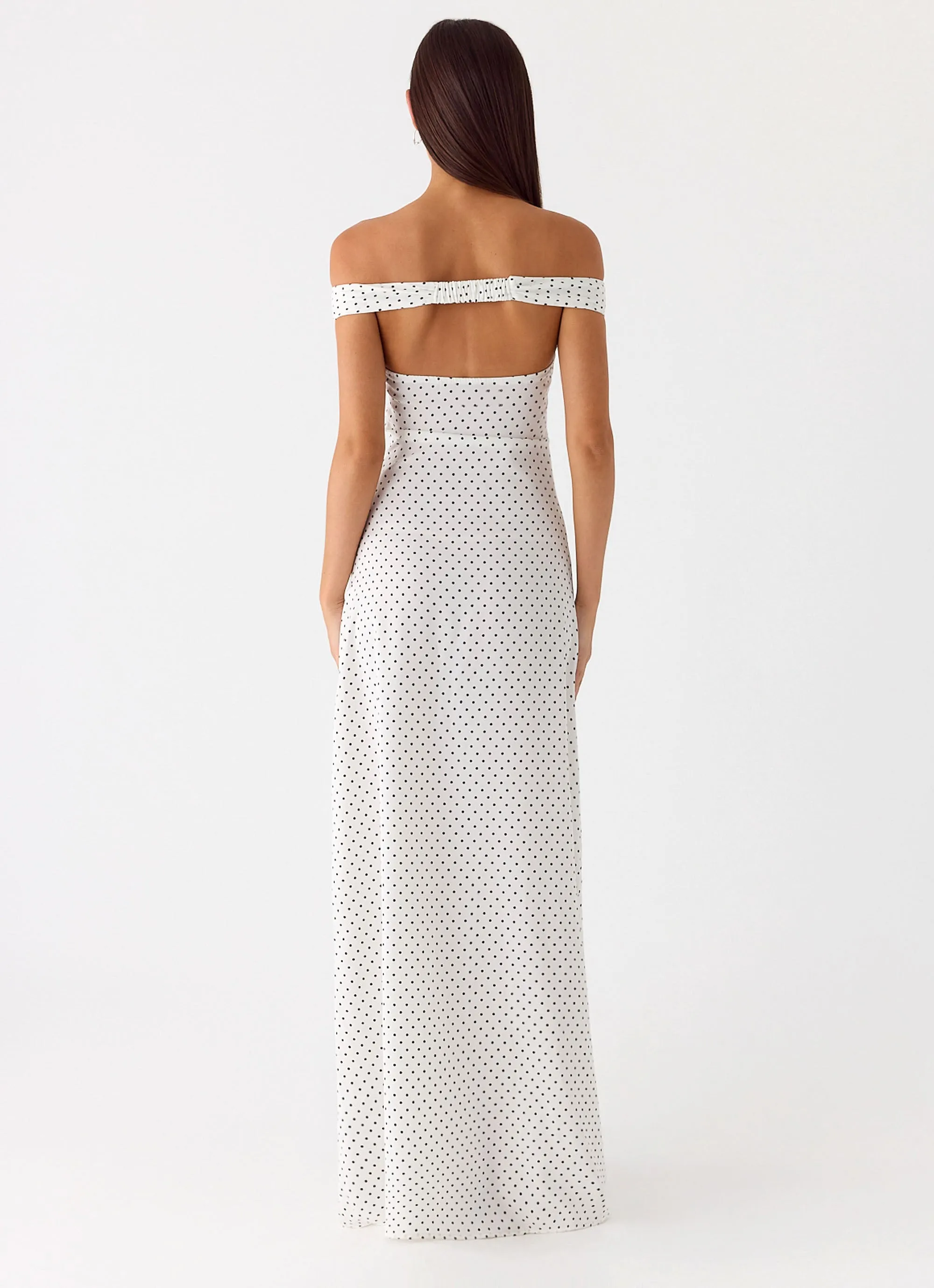 Breeze Grace Melany Maxi Dress - White Polkadot