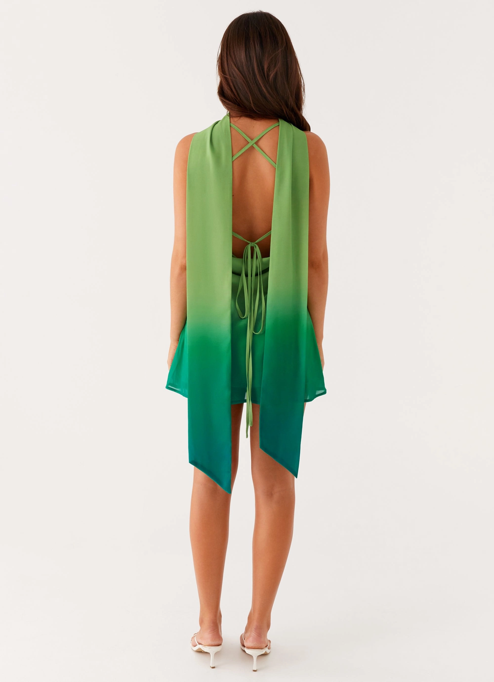 Contemporary Vibe Dry-Clean-Only Parma Mini Dress - Green Ombre