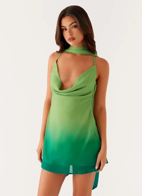 Warm Season Bright Mood Parma Mini Dress - Green Ombre