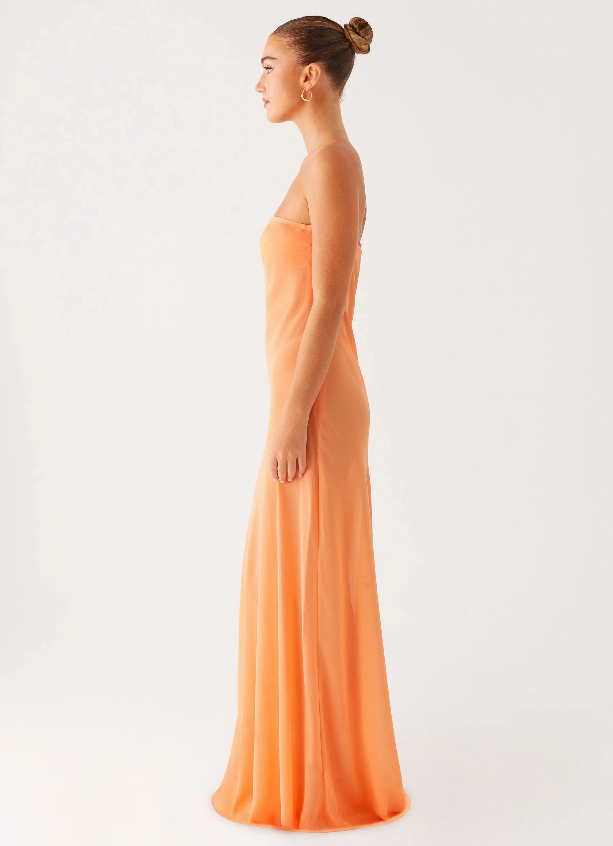 Mattie Strapless Maxi Dress - Orange Modern Layers Office Casual