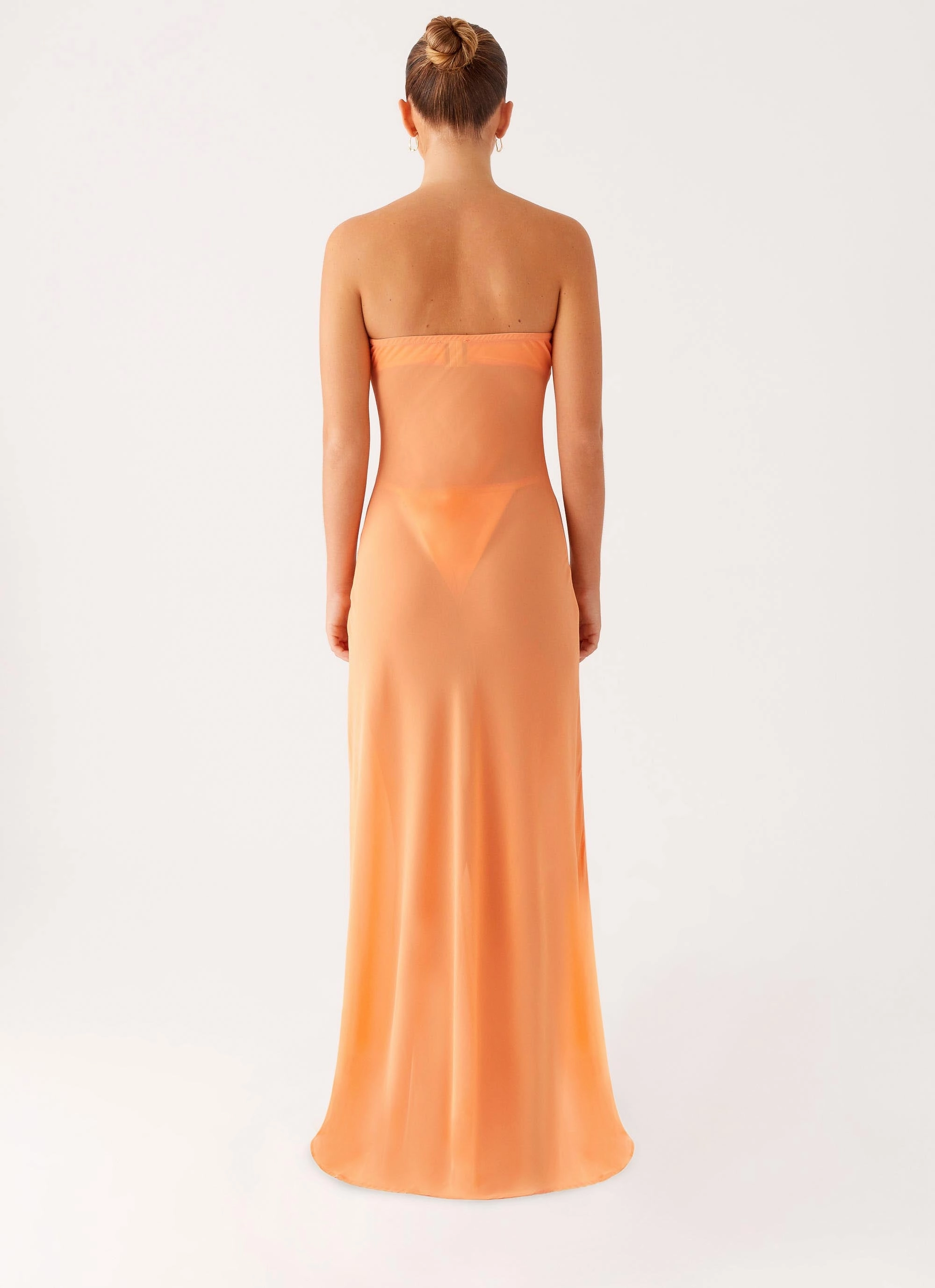 Mattie Strapless Maxi Dress - Orange Day Outfit