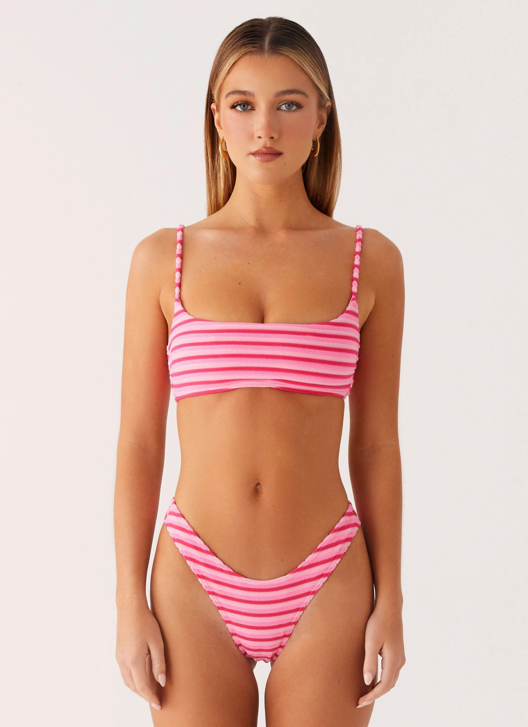 Recycled materials NonRestrictiveMobility Mauritius Bikini Top - Pink Stripe
