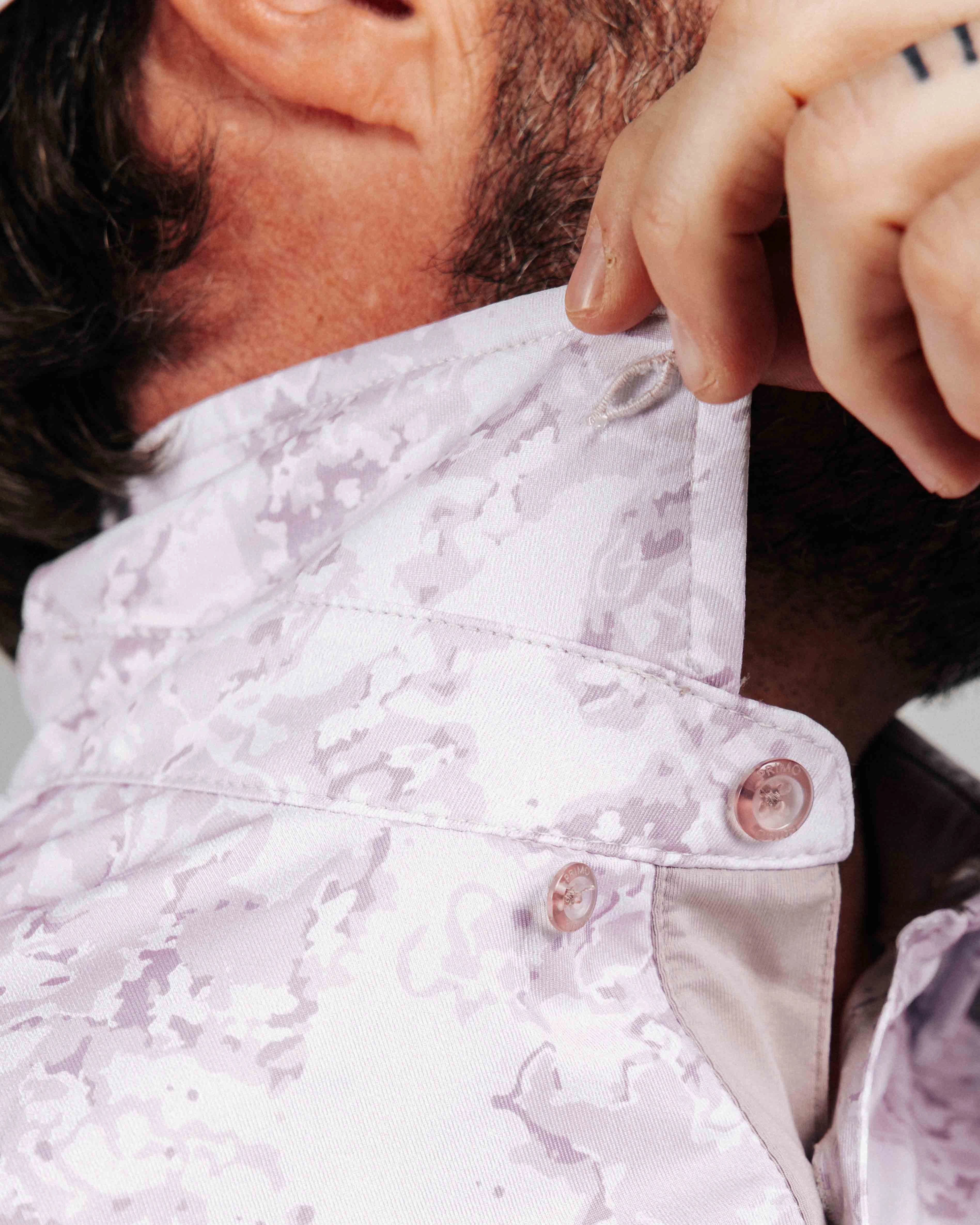 Flatlock Stitching Technique No Iron Fabric Mauve Marble Classic Polo