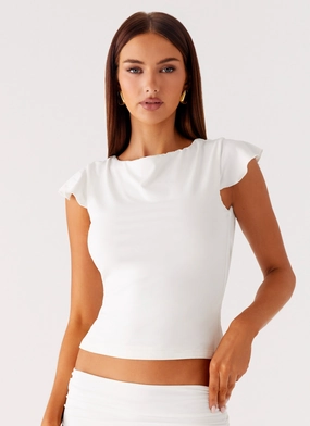 Layered Ventilation Zones Maxina Cap Sleeve Top - White