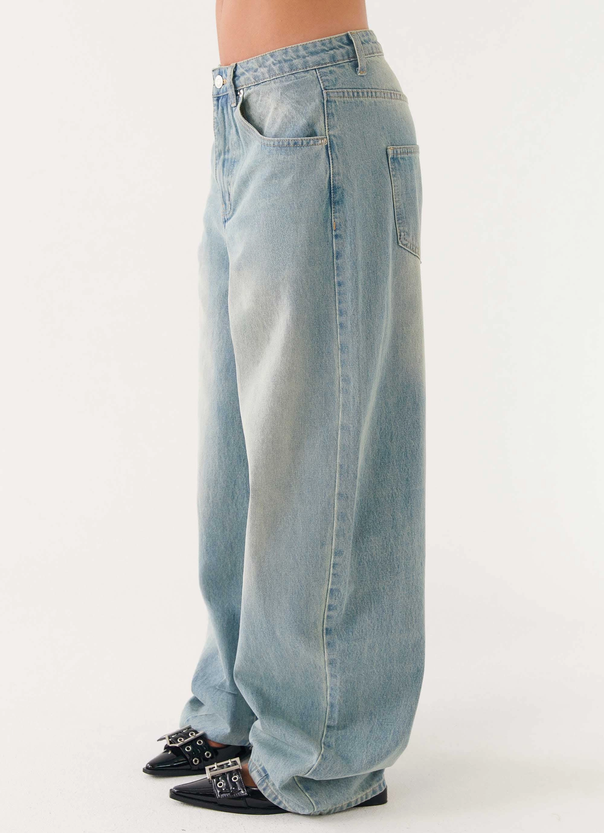Athletic Flex Wear Maxwell Baggy Jeans - Washed Blue