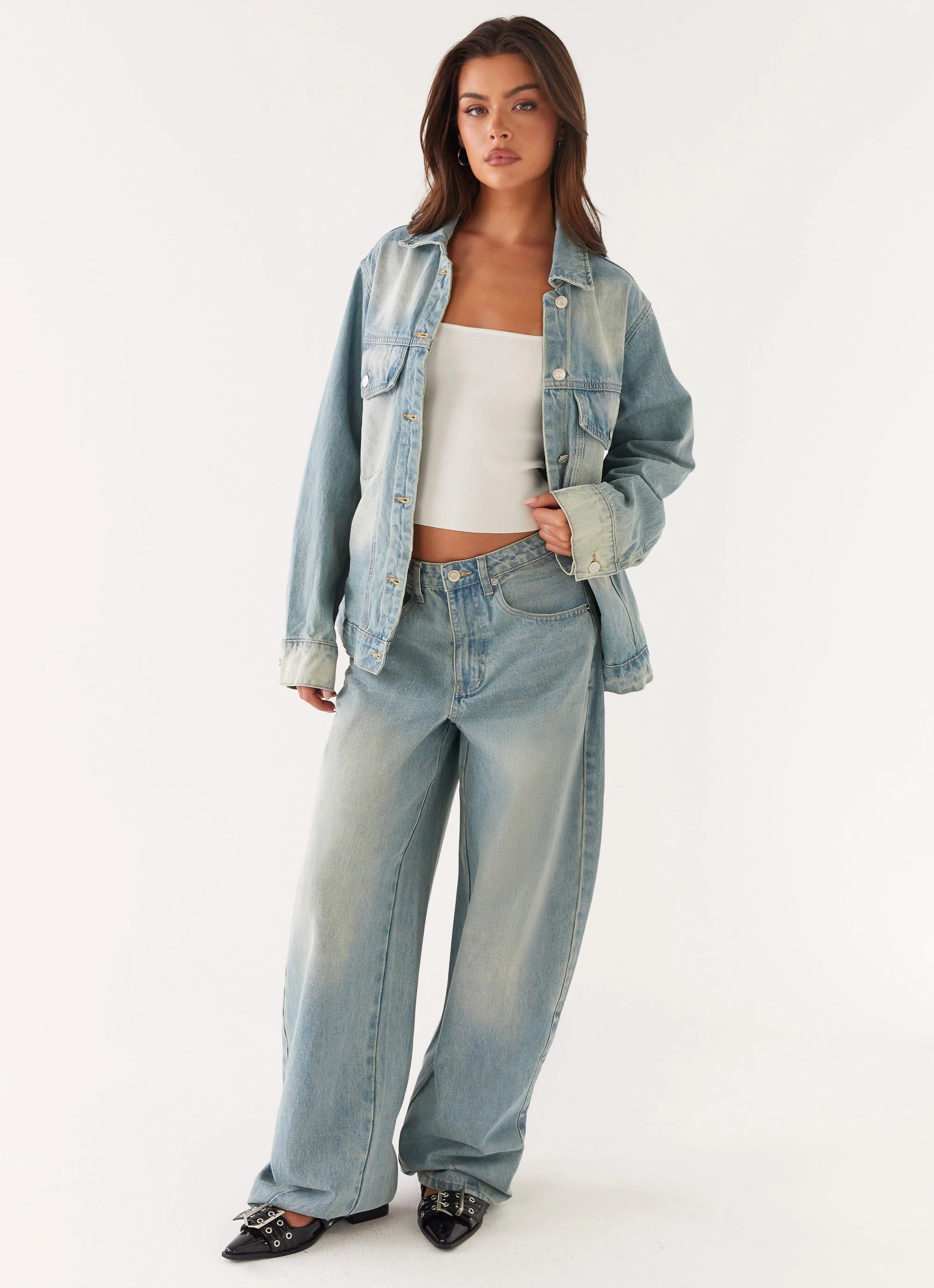 Maxwell Baggy Jeans - Washed Blue Comfortable Layering UVProtection