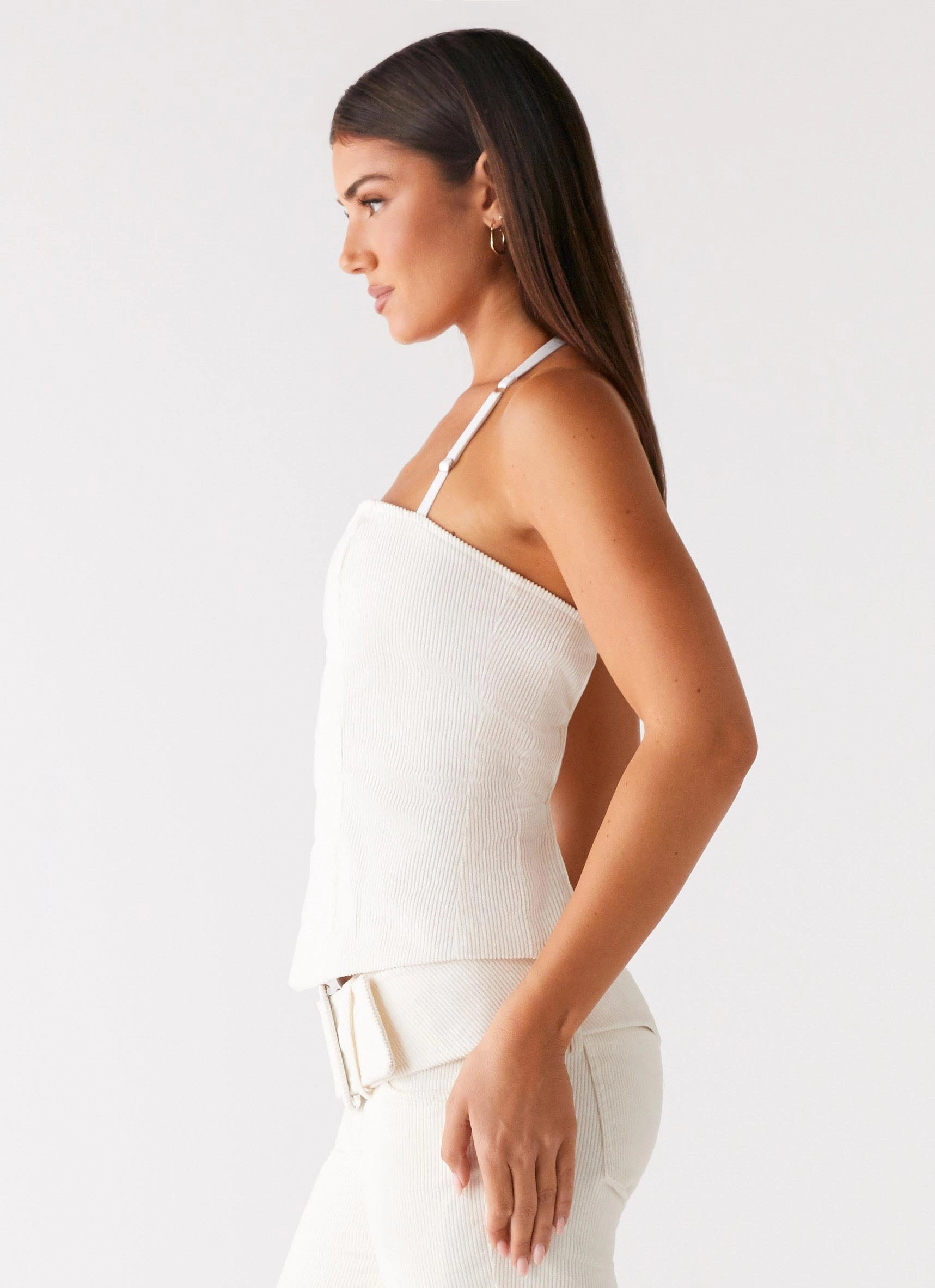 Simple Dress LongLastingDurability Maya Backless Top - Pearl