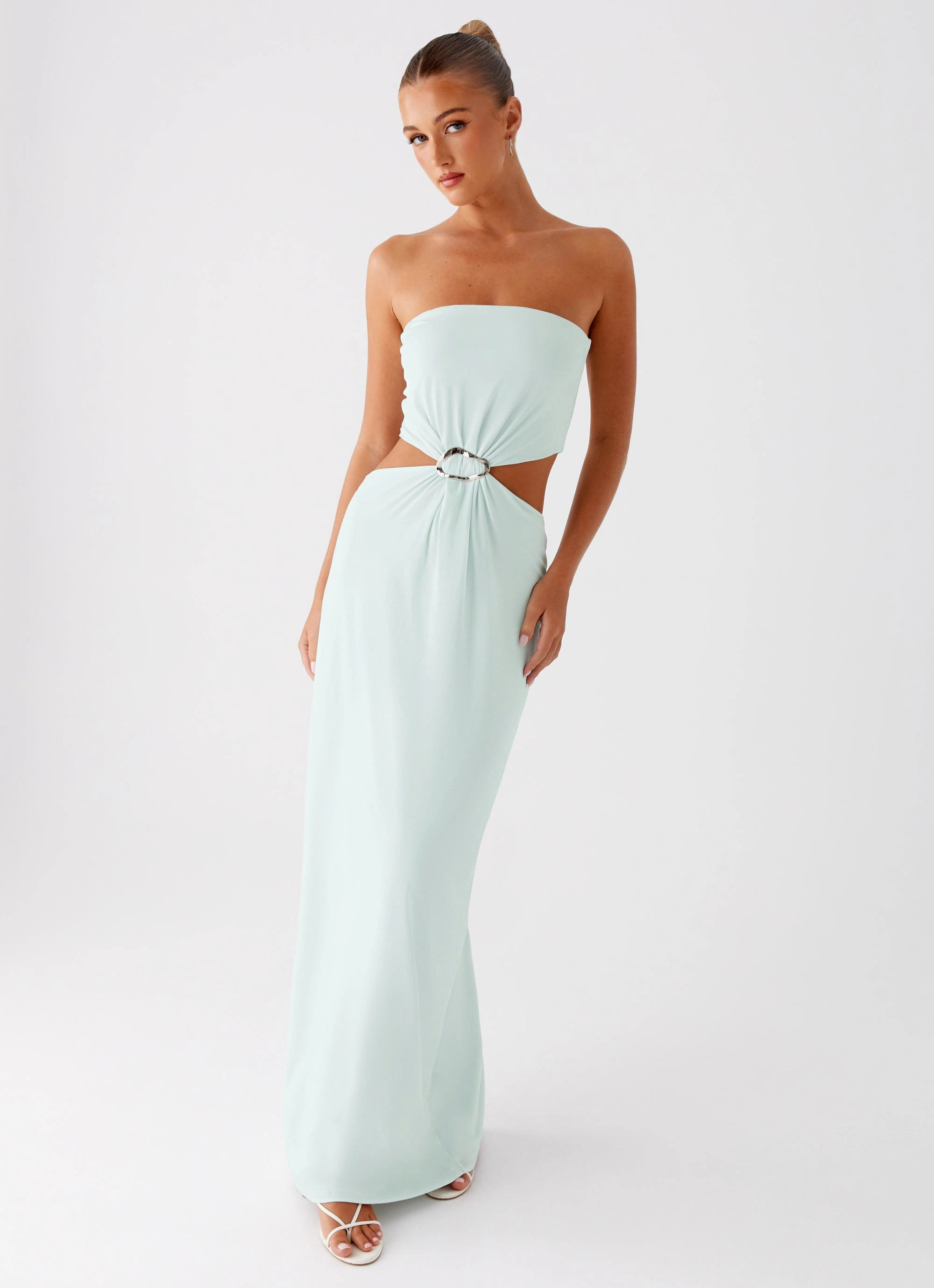 Comfortable and Soft Bold Elegance Mayfair Maxi Dress - Mint