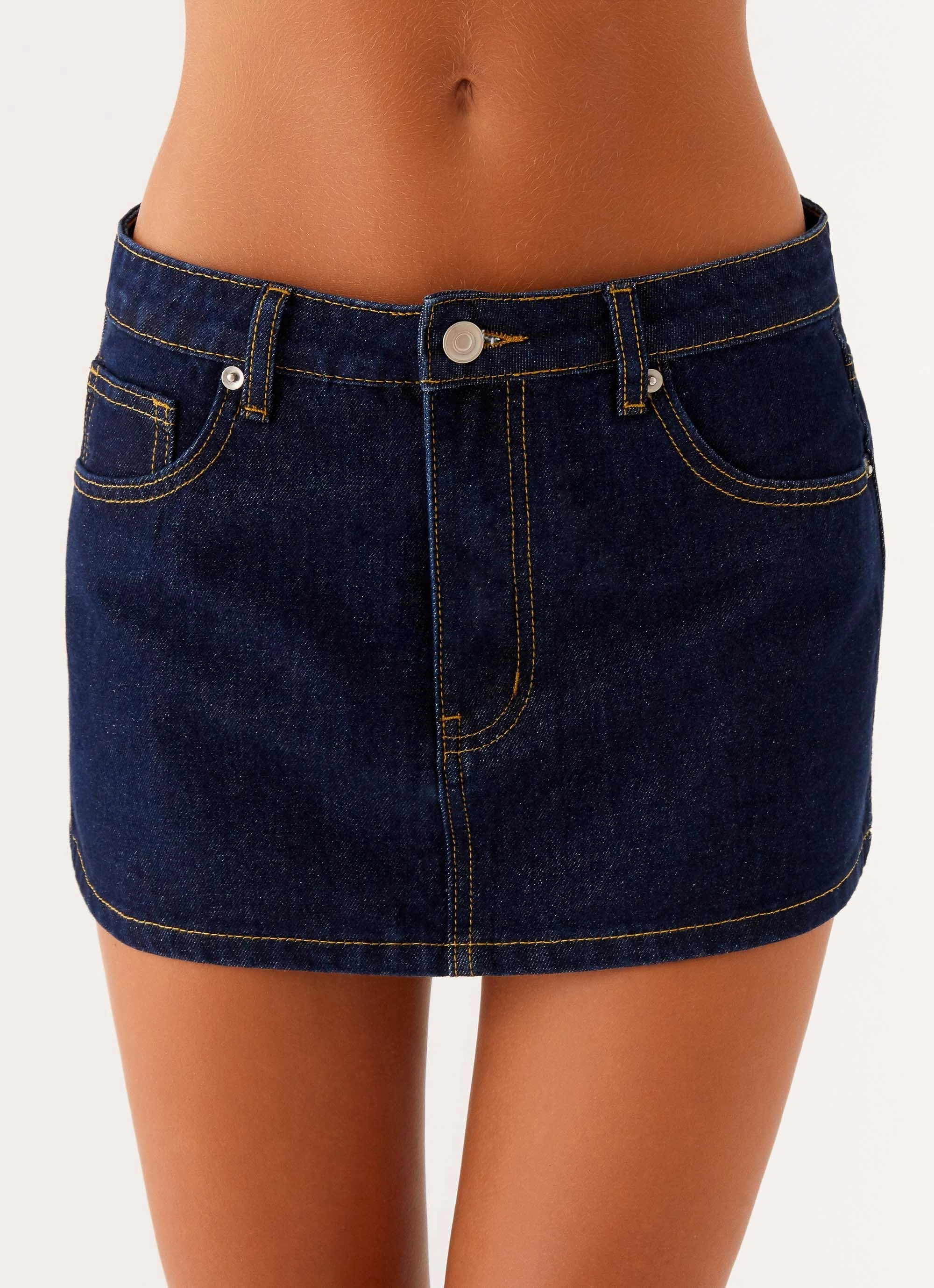 Maysa Low Rise Mini Skirt - Indigo Vintage Wash