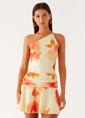 Sophisticated Edge Casual Comfort Wear Meah Backless Mini Dress - Mimosa Blossom