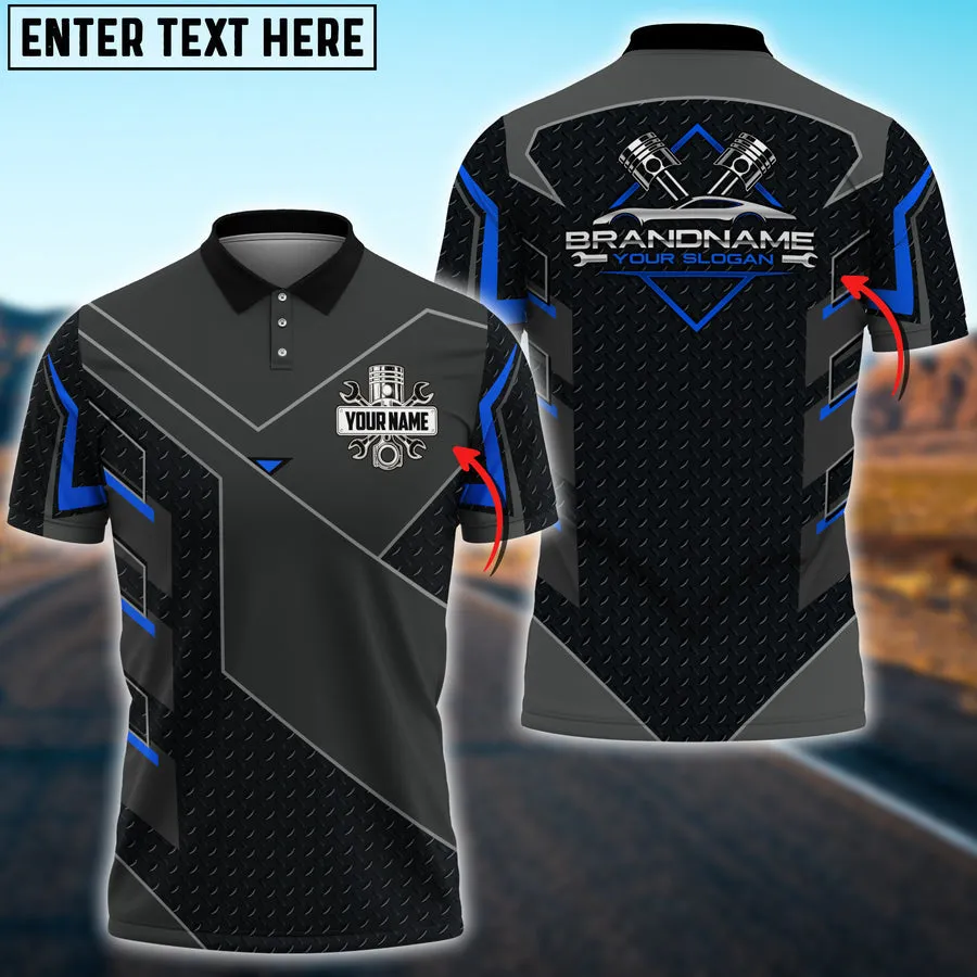 Mechanic Custom Name, Brand Slogan Name Printed 3D Polo Shirt, Perfect Gift for Mechanic Men Dad