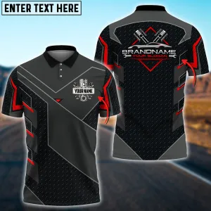 Mechanic Custom Name, Brand Slogan Name Printed 3D Polo Shirt, Perfect Gift for Mechanic Men Dad