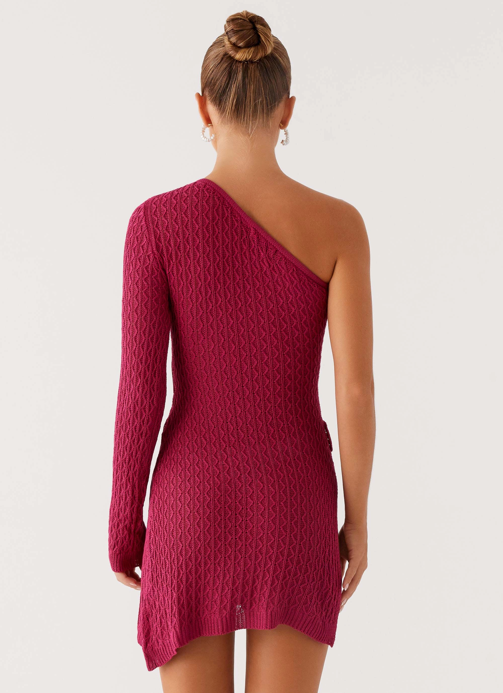 Chilly Comfort Medda Knit Mini Dress - Hot Pink