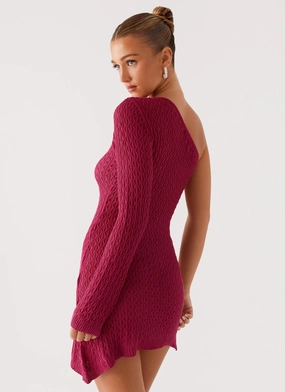 Drawstring-Waist Medda Knit Mini Dress - Hot Pink