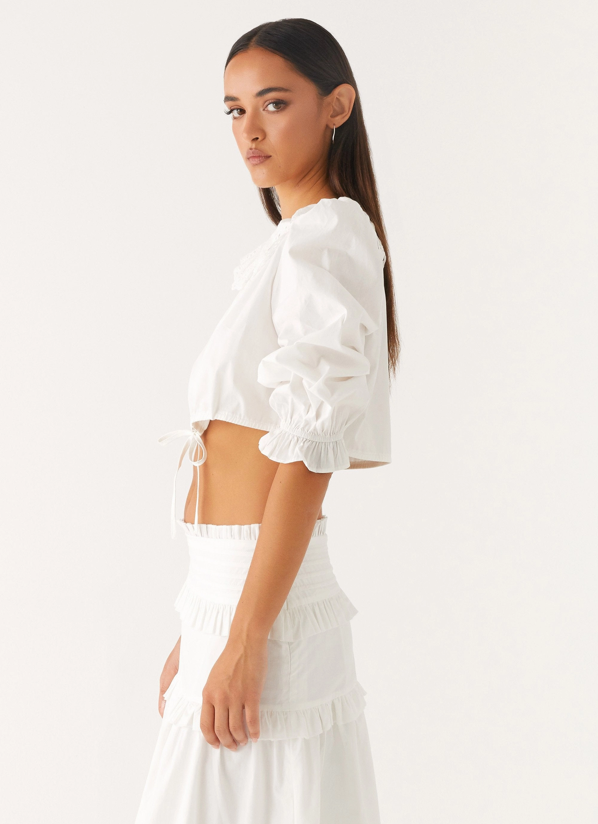 Melania Blouse - White Adaptive Fit Technology
