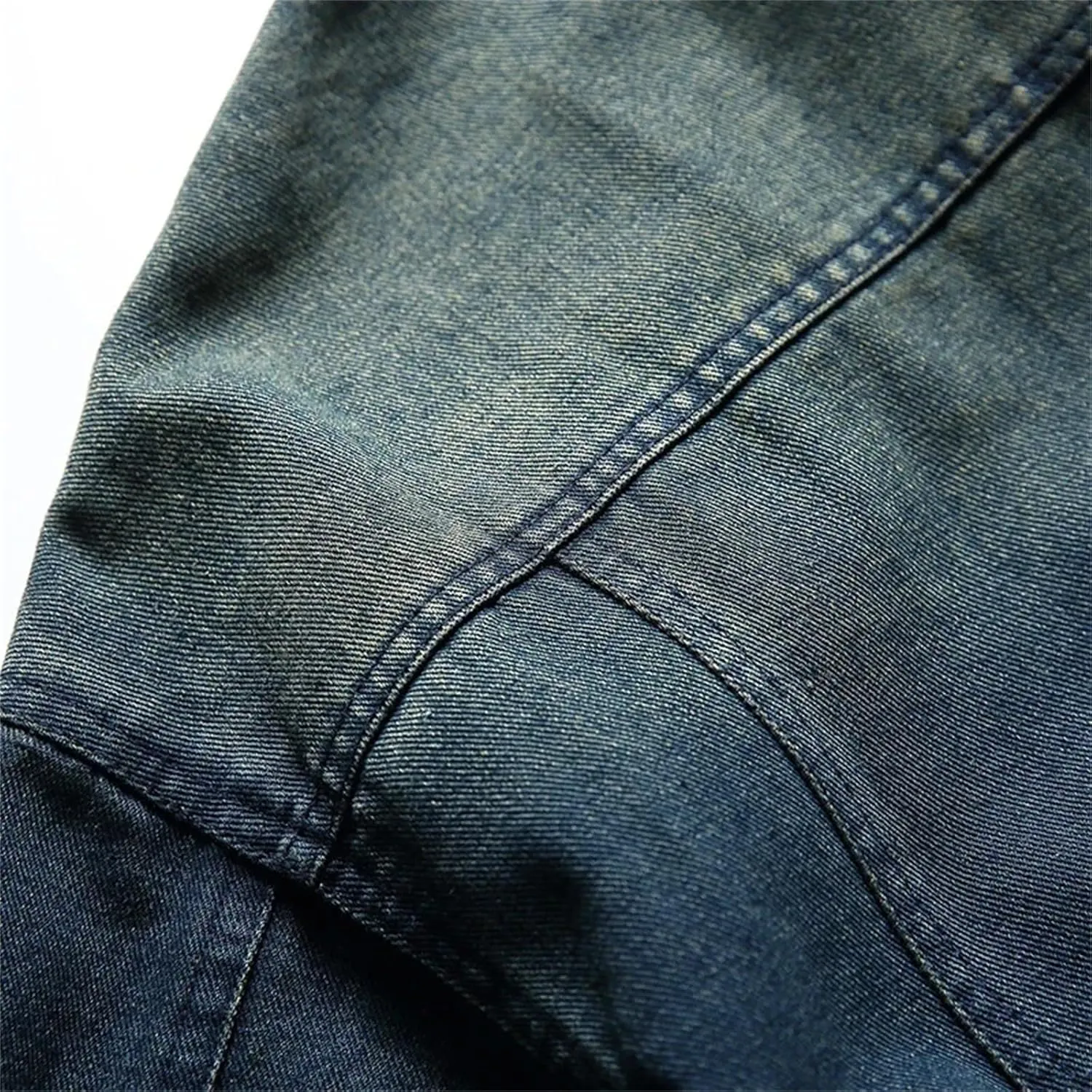 Men Fashion Stand Collar Loose Denim Jacket Vintage Zipper Denim Cargo Jacket Motorcycle Coat Outerwear
