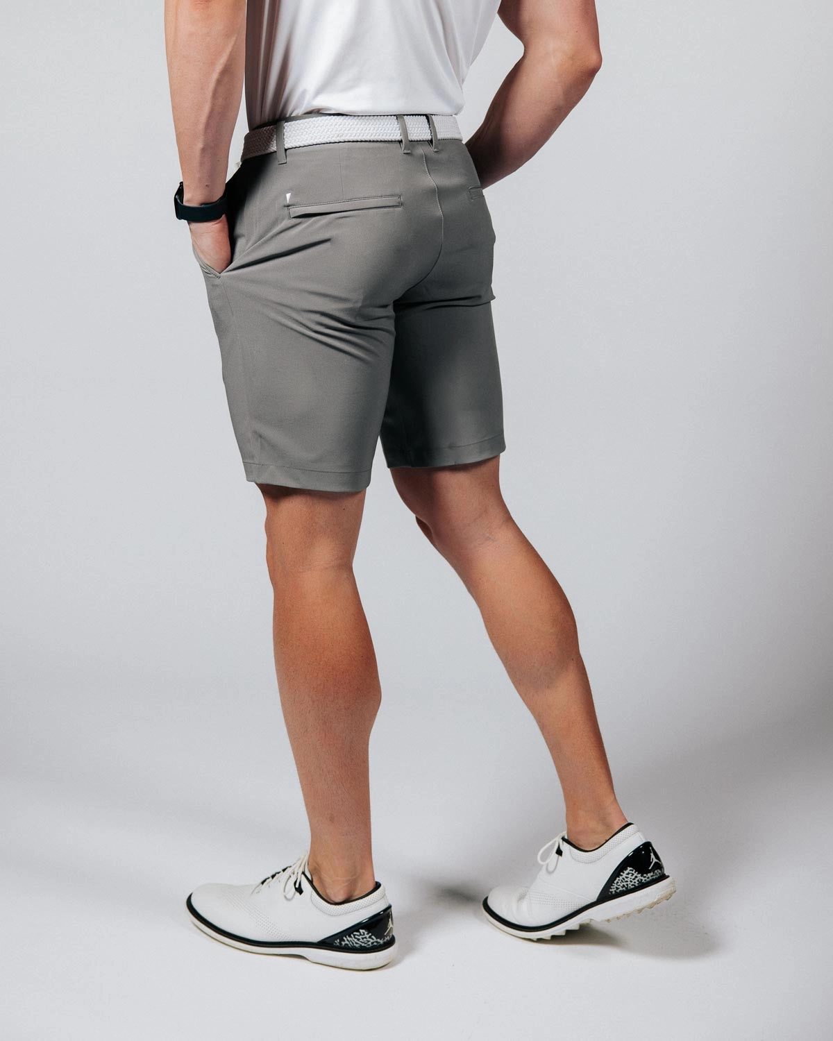 Men's Ash Gray Golf Shorts Flexibility Built-In